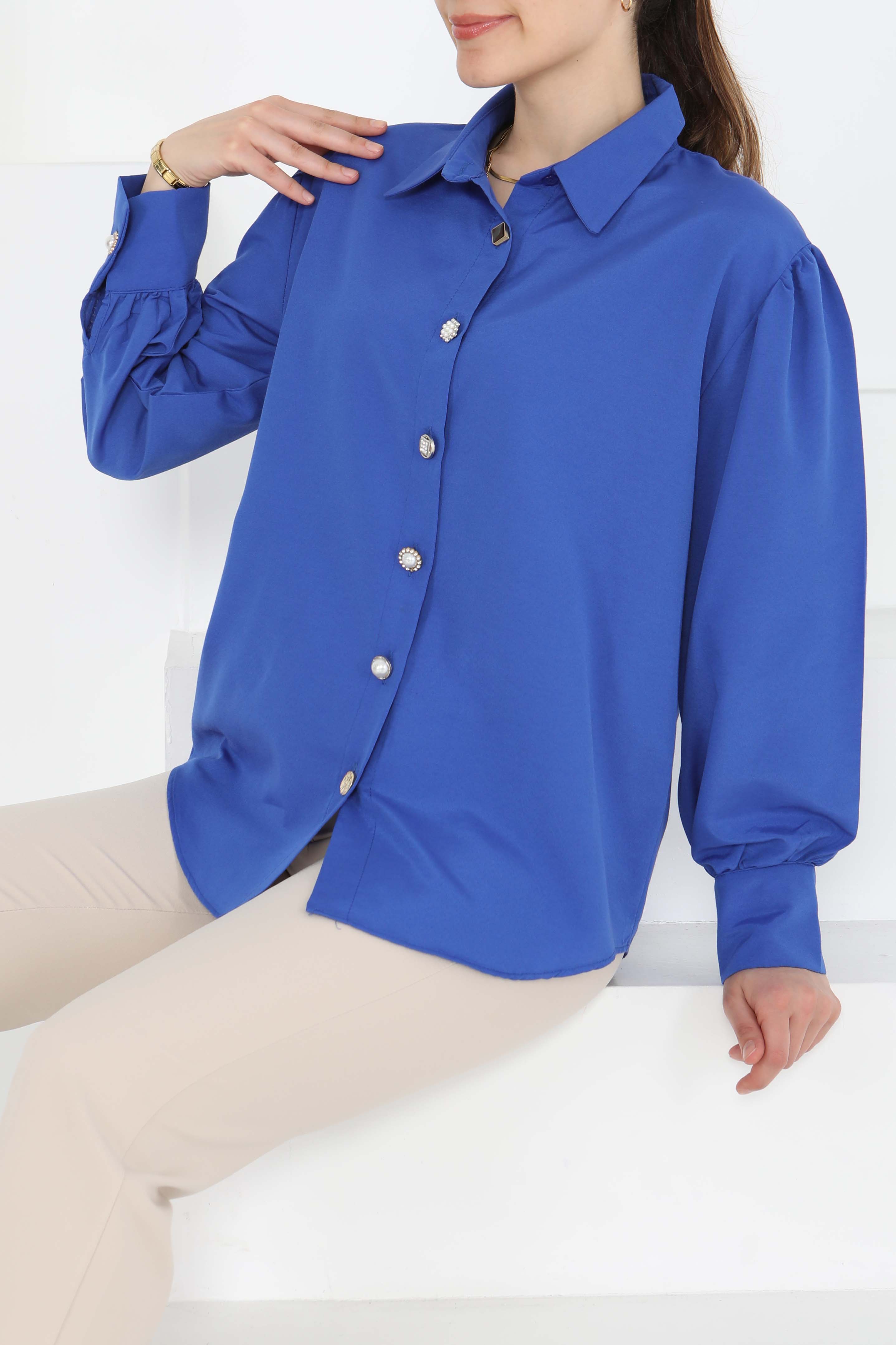 Taş Düğmeli Gömlek - 27245 - 2