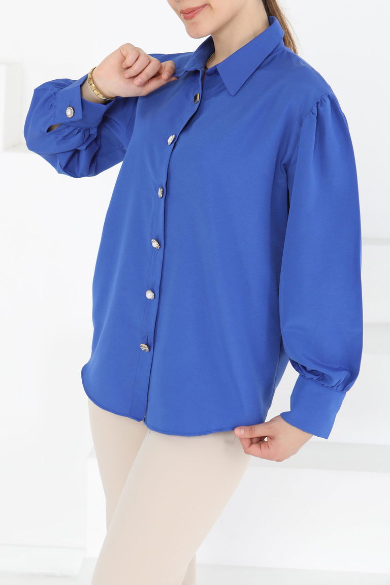 Taş Düğmeli Gömlek - 27245 - TOFİSA