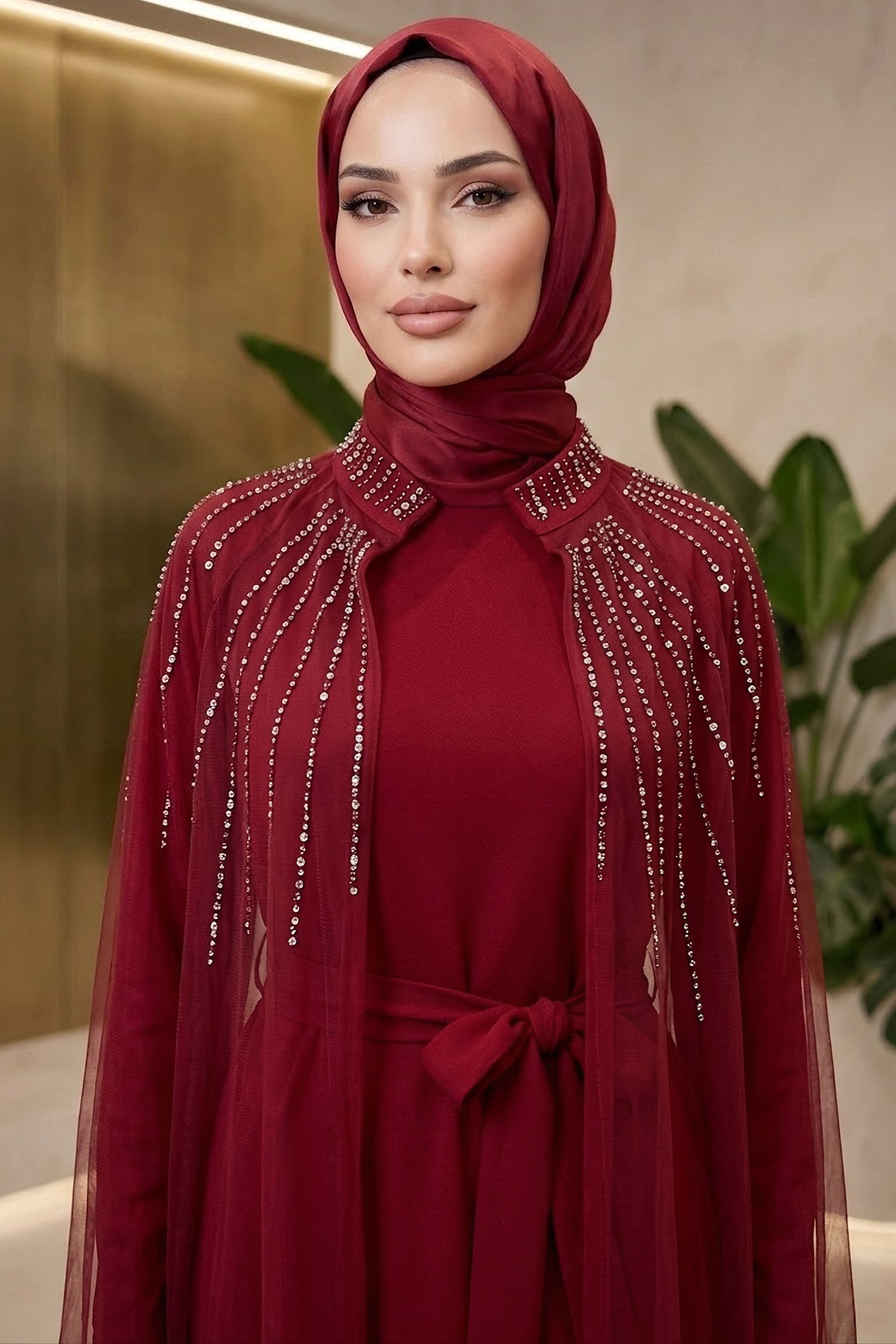 Taş Payet İkili Takım Bordo - 28785-BORDO - 1
