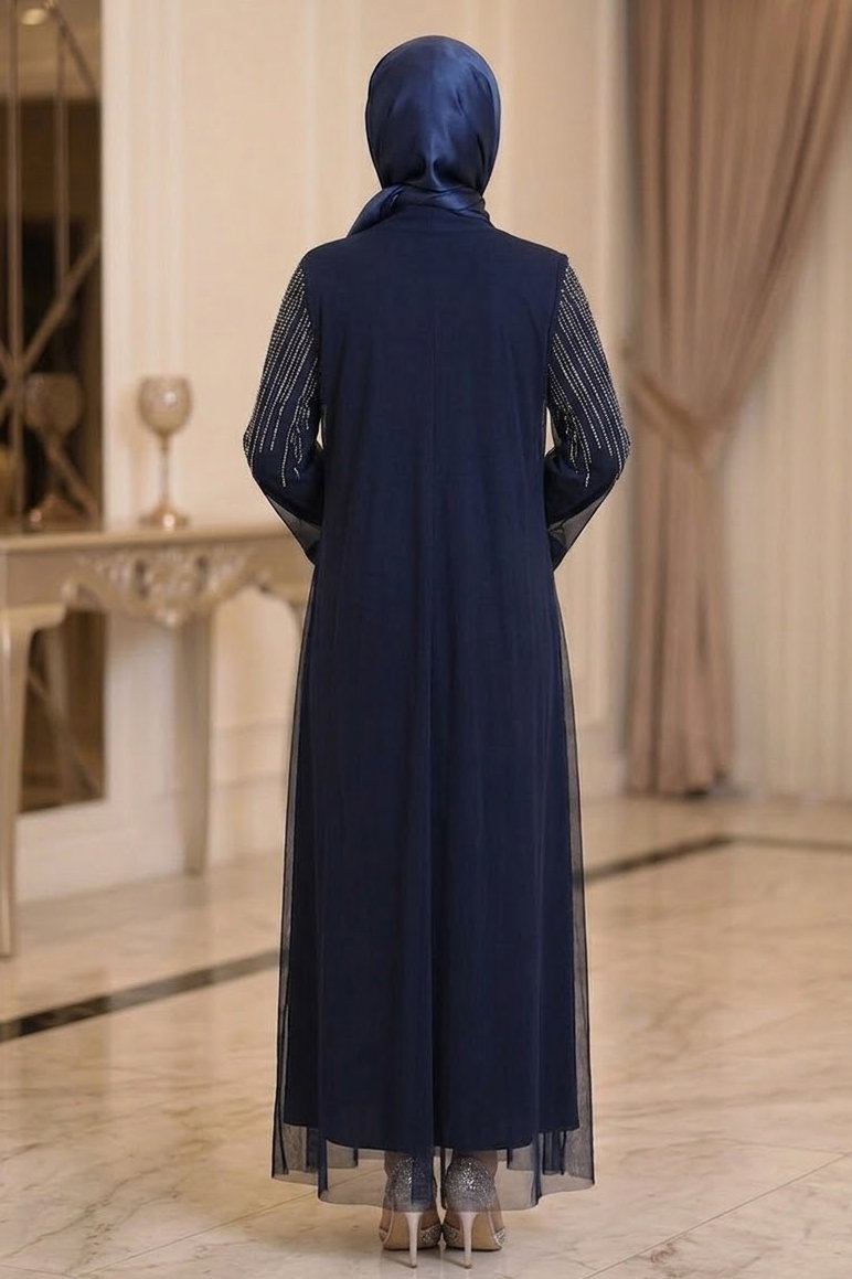 Taş Payetli İkili Takım Lacivert - 28786-LACIVERT - 5