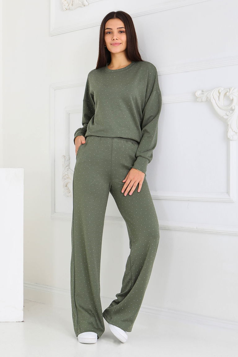 Taşlı Modal İkili Takım - 27868-HAKI - TOFİSA