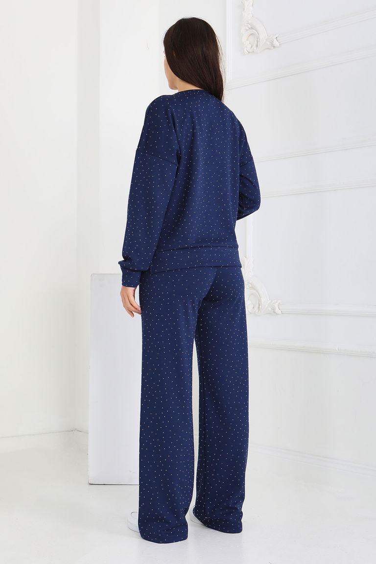 Taşlı Modal İkili Takım - 27868-LACIVERT - TOFİSA