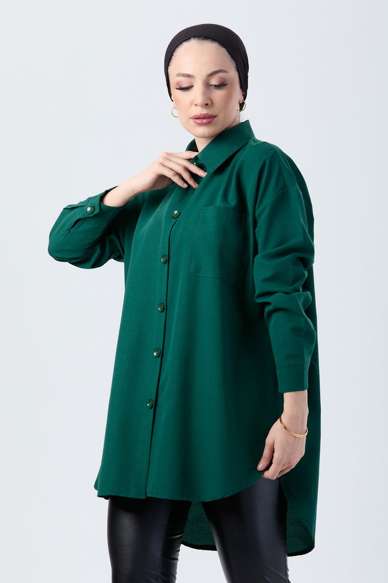 Tek Cepli Gömlek Zümrüt - 27087 - TOFİSA