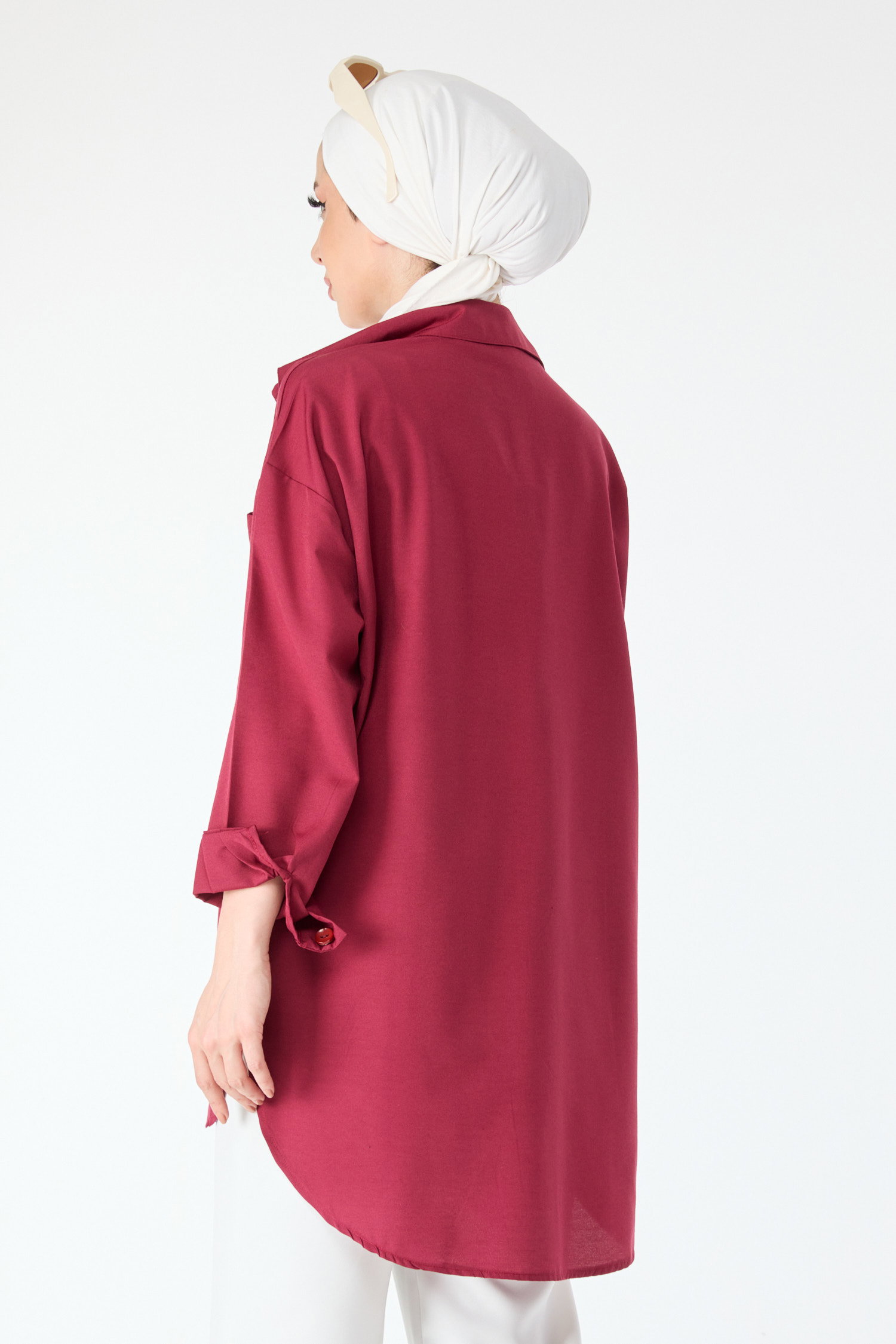 Tek Cepli Gömlek Bordo - 27087 - 6
