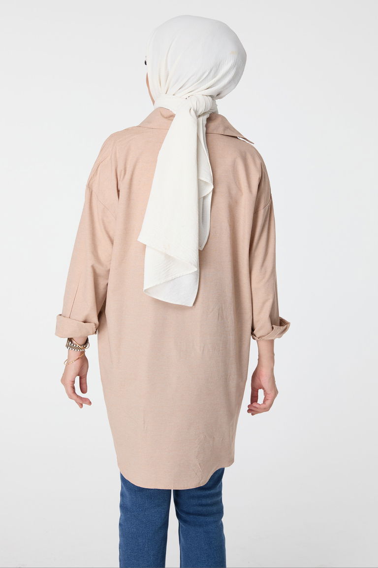 Tek Cepli Gömlek Vizon - 27087 - TOFİSA