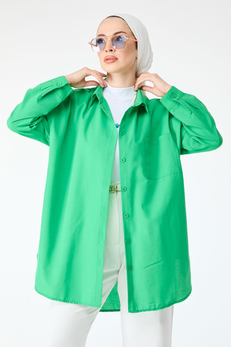 Tek Cepli Gömlek Yesil - 27087 - TOFİSA