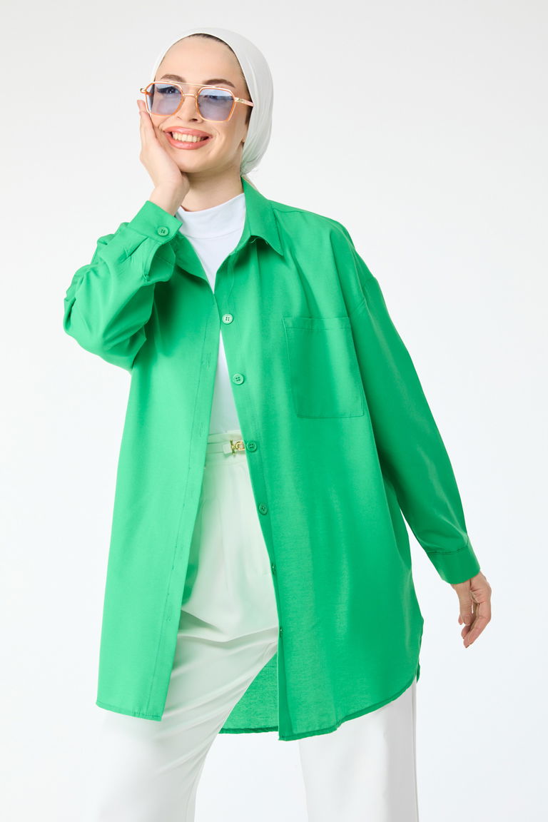 Tek Cepli Gömlek Yesil - 27087 - TOFİSA