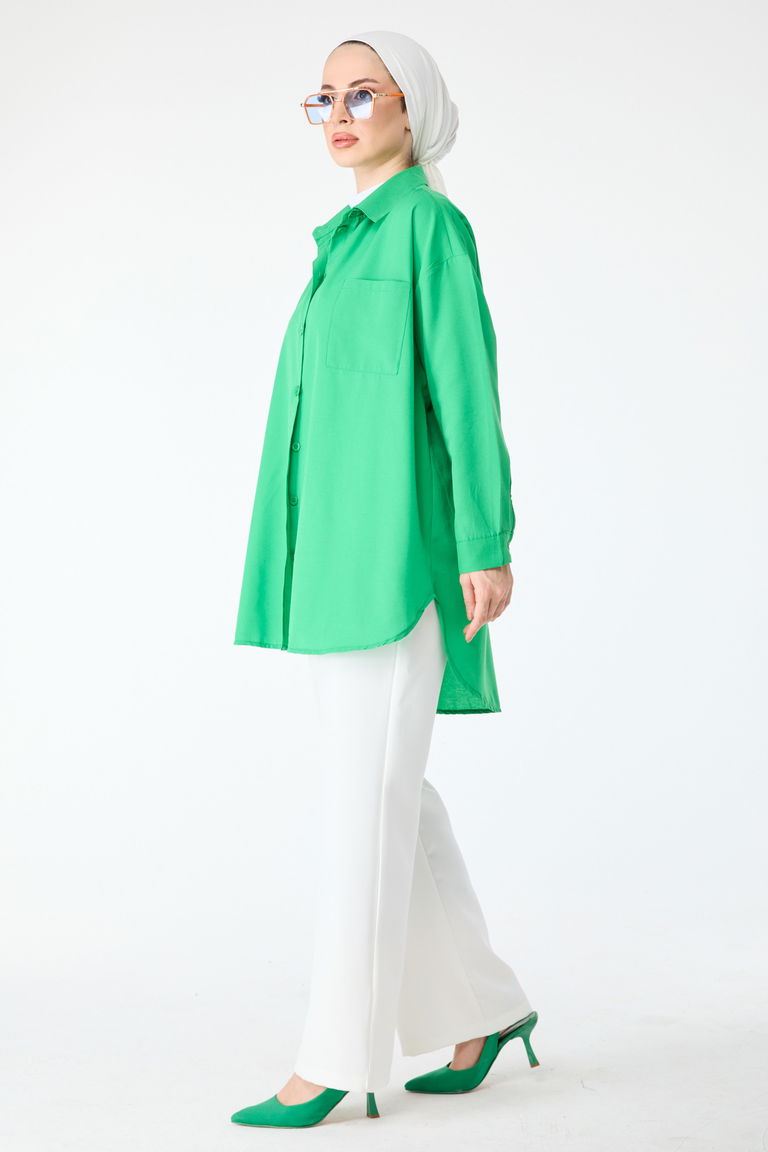 Tek Cepli Gömlek Yesil - 27087 - TOFİSA