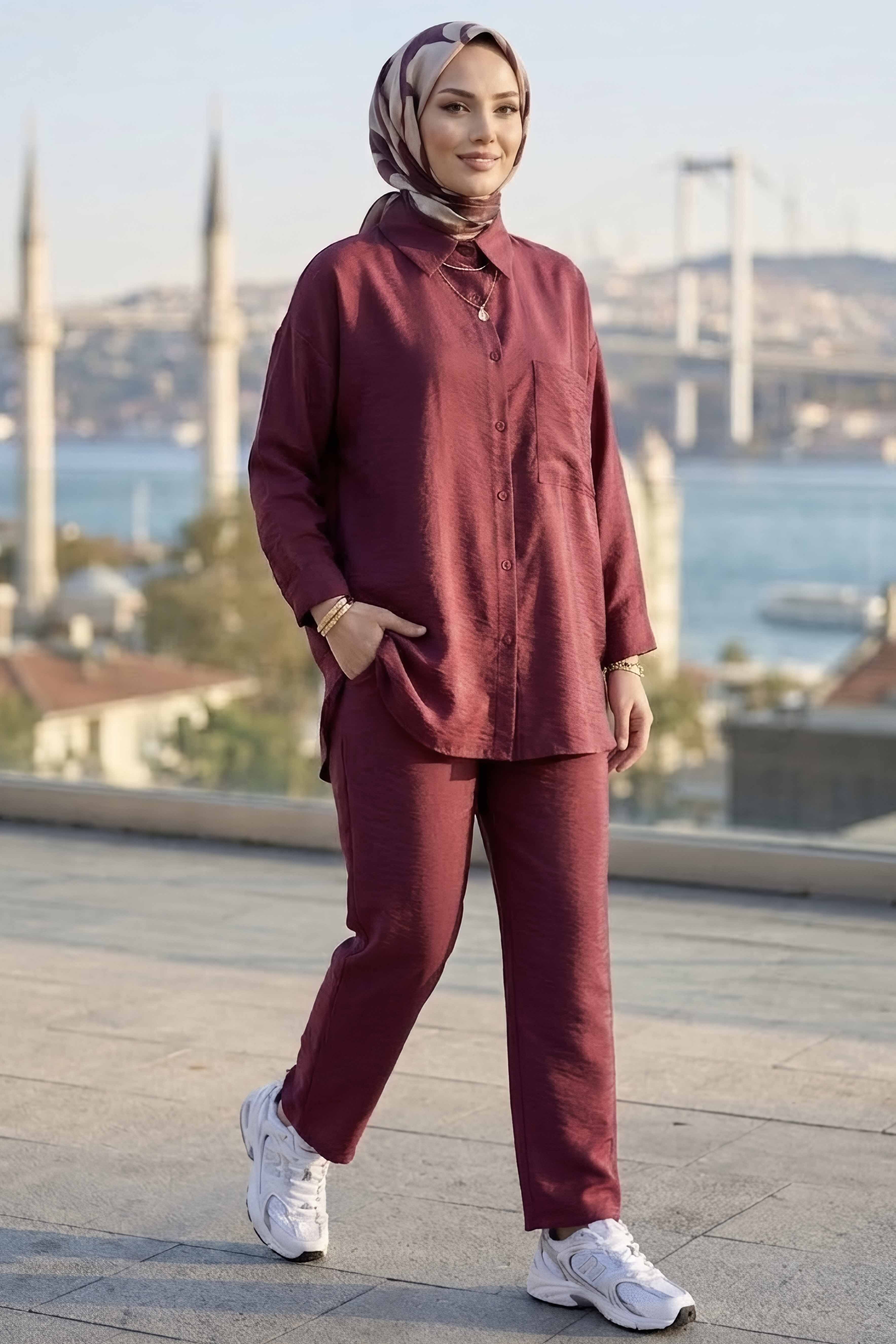 Tek Cepli Manavgat İkili Takım Bordo - 2116-BORDO - 1
