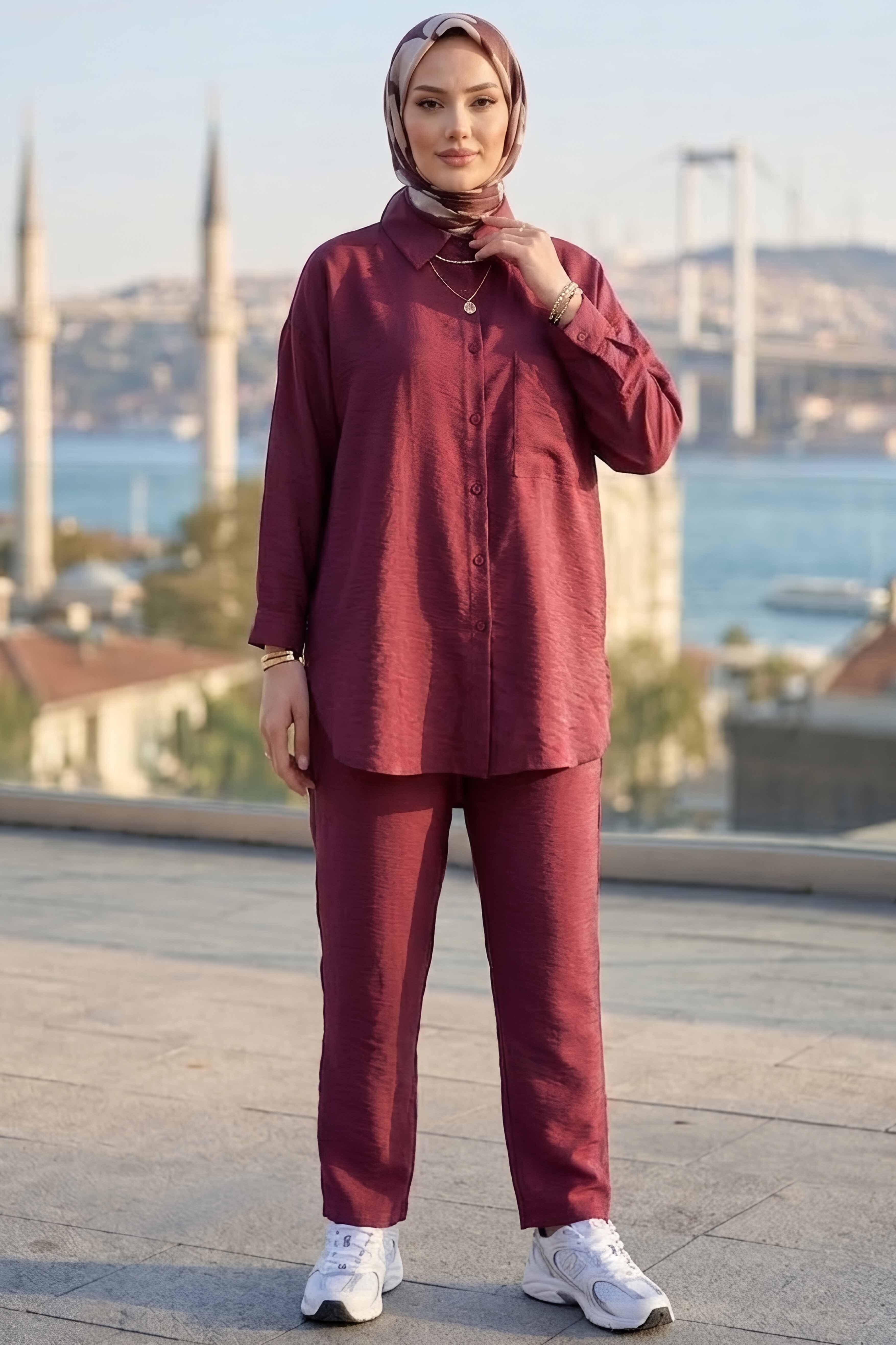 Tek Cepli Manavgat İkili Takım Bordo - 2116-BORDO - 2