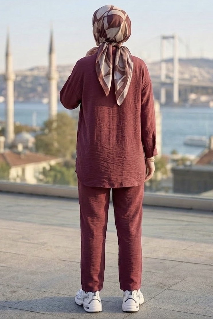 Tek Cepli Manavgat İkili Takım Bordo - 2116-BORDO - 3