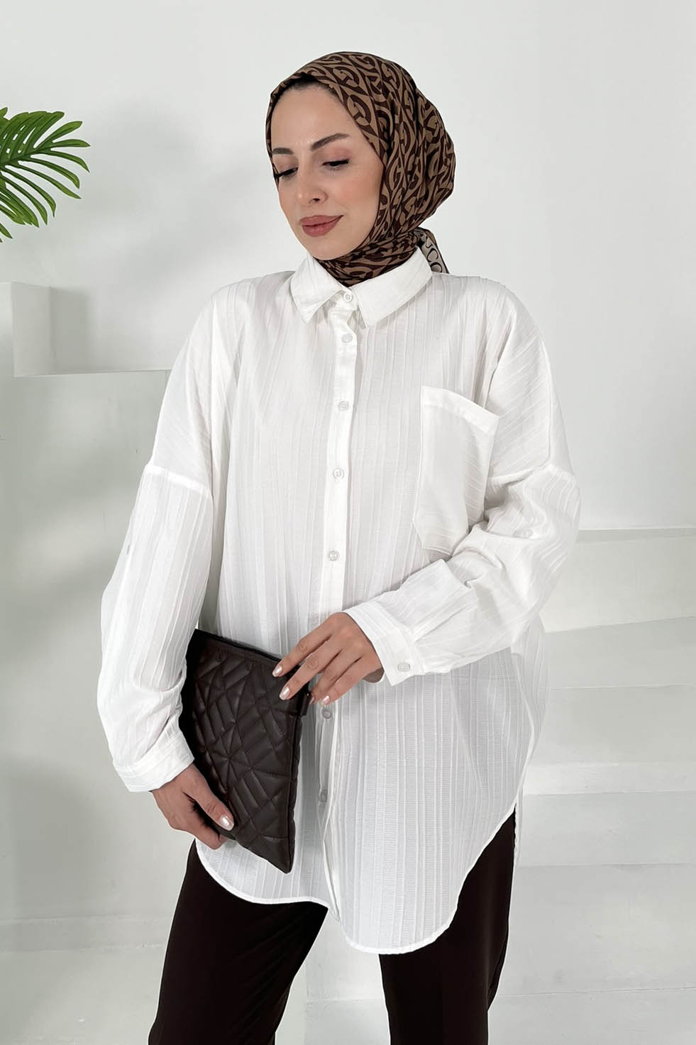 Tek Cepli Tunik Beyaz - 27018 - 1