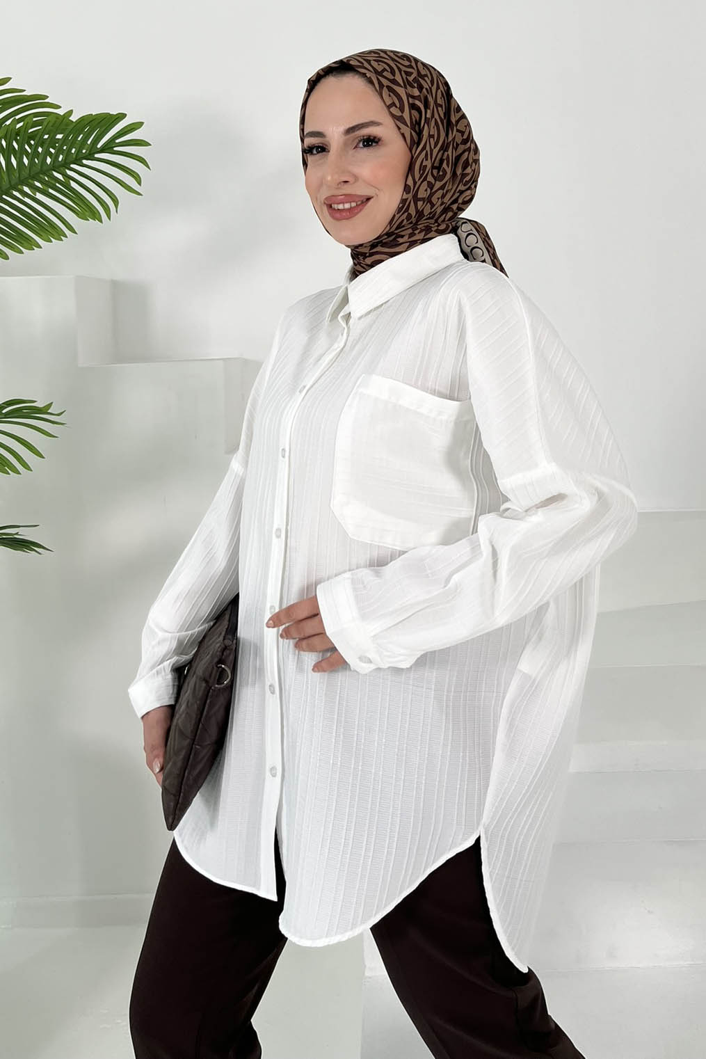 Tek Cepli Tunik Beyaz - 27018 - 2