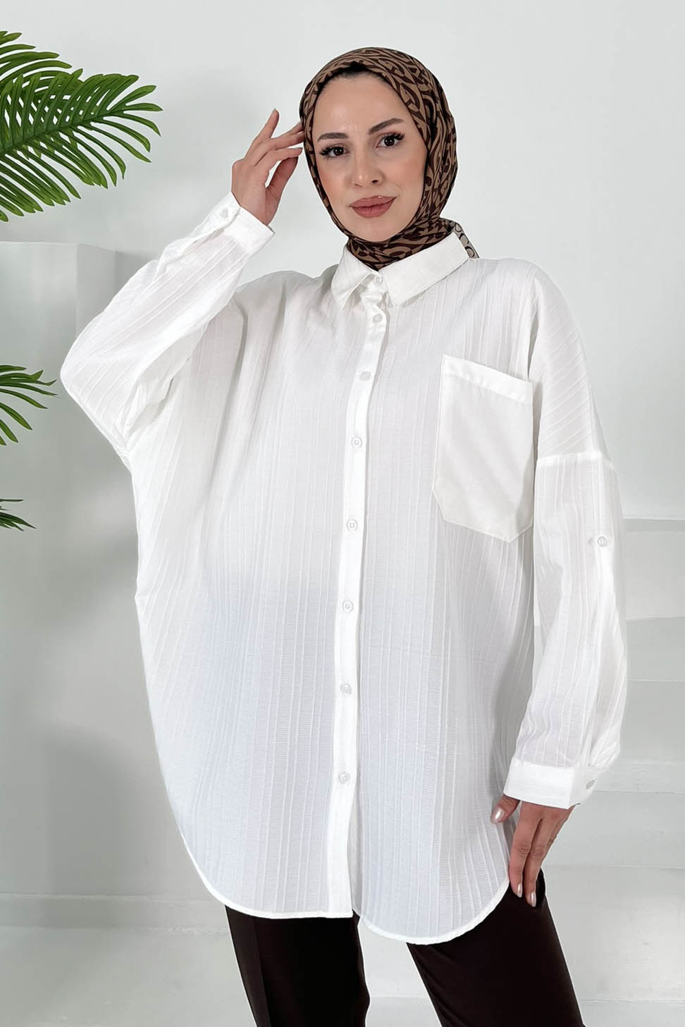 Tek Cepli Tunik Beyaz - 27018 - 4