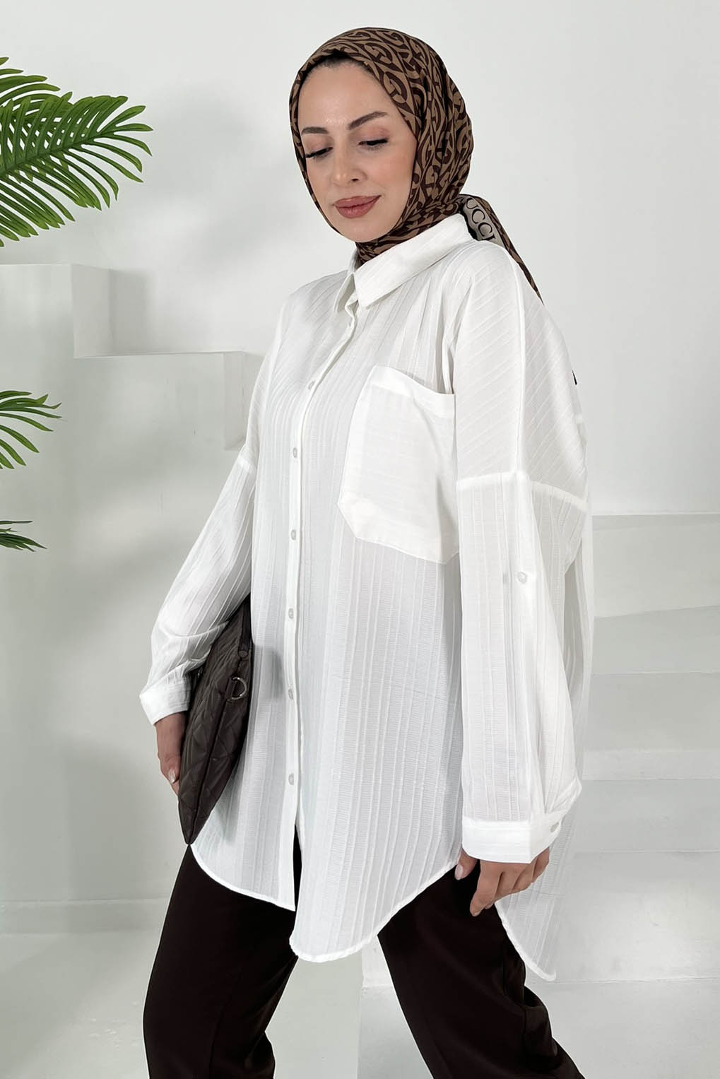 Tek Cepli Tunik Beyaz - 27018 - 5
