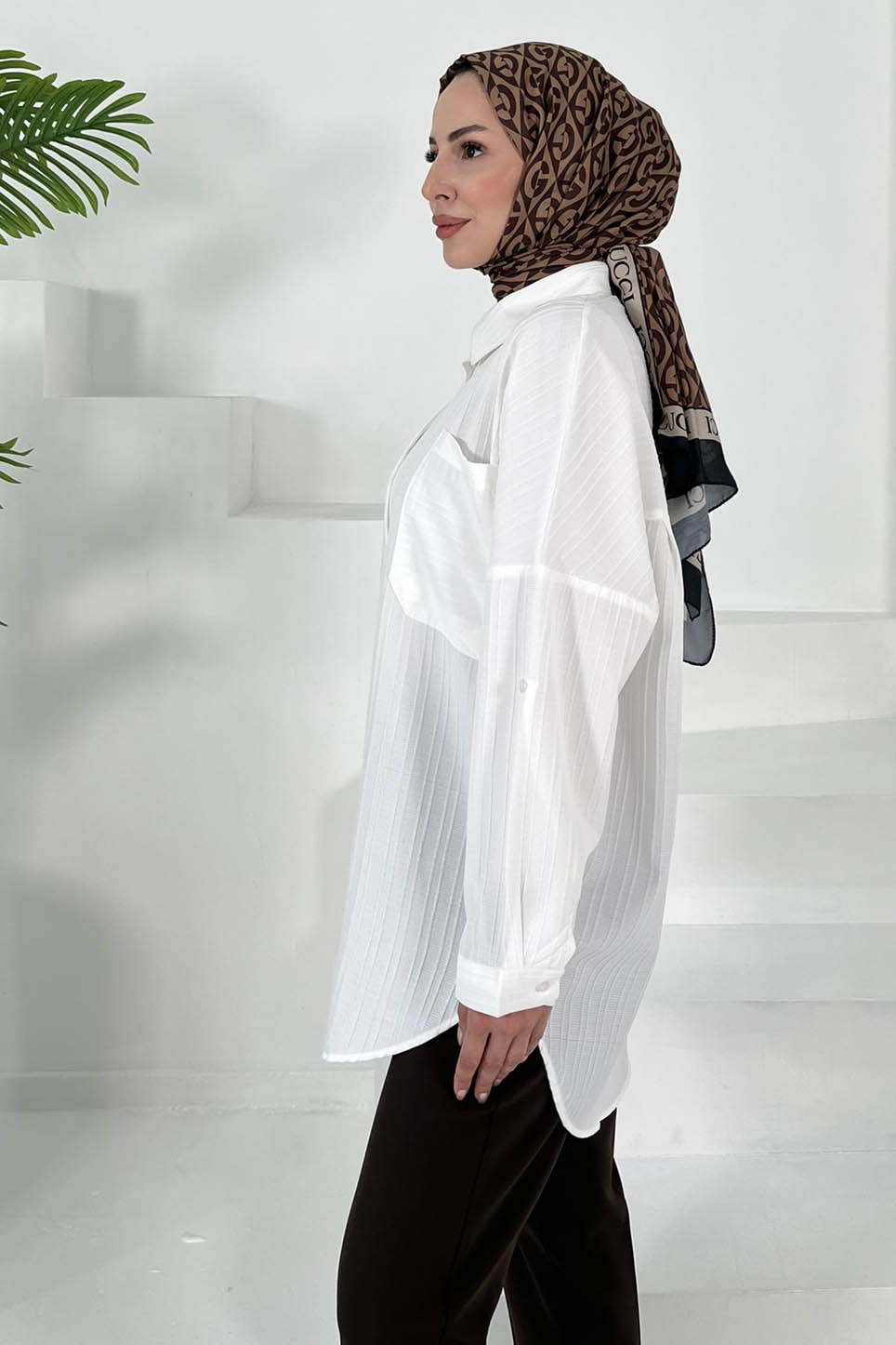 Tek Cepli Tunik Beyaz - 27018 - 6
