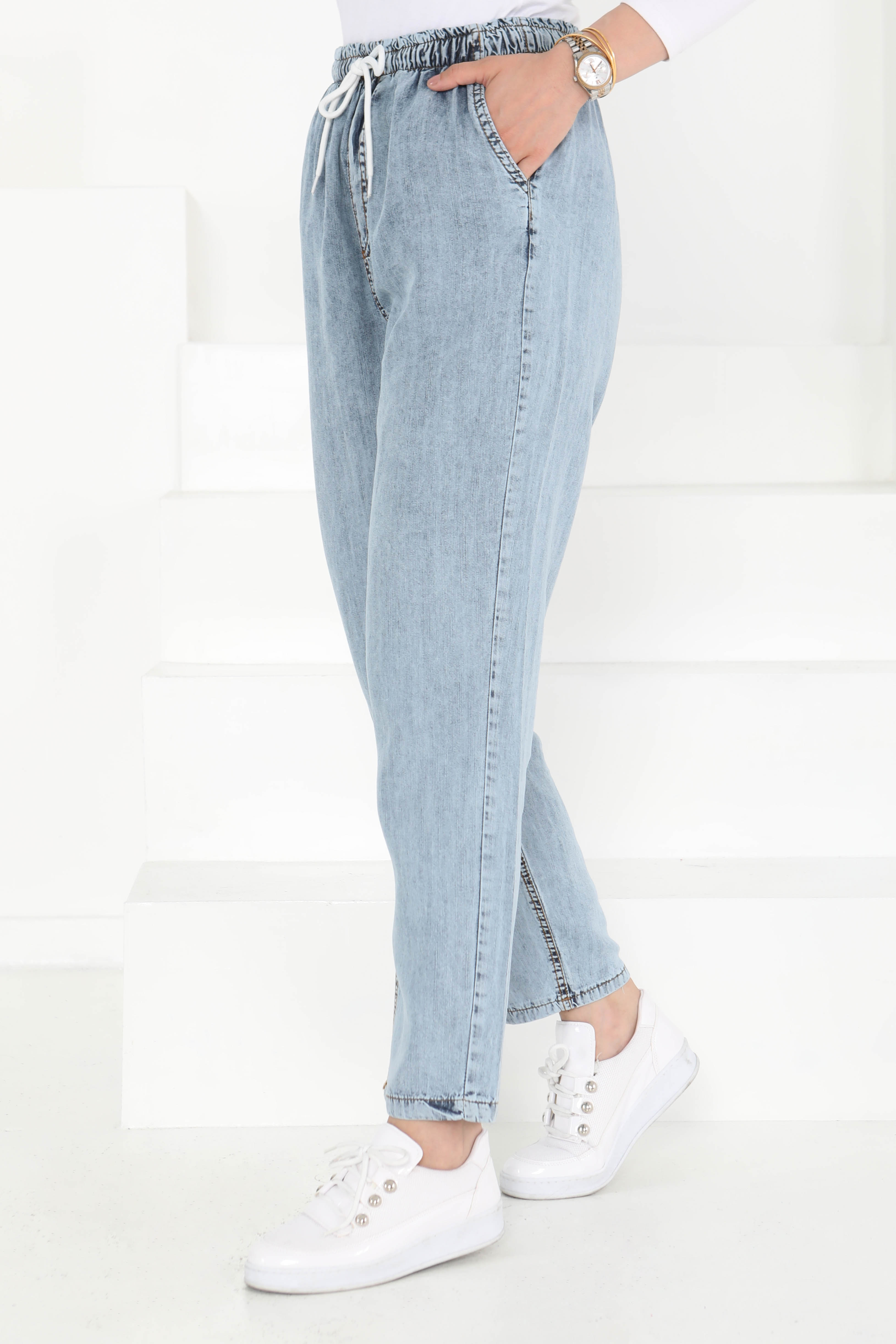Tensel Pantolon Acik Mavi - 27163 - 7