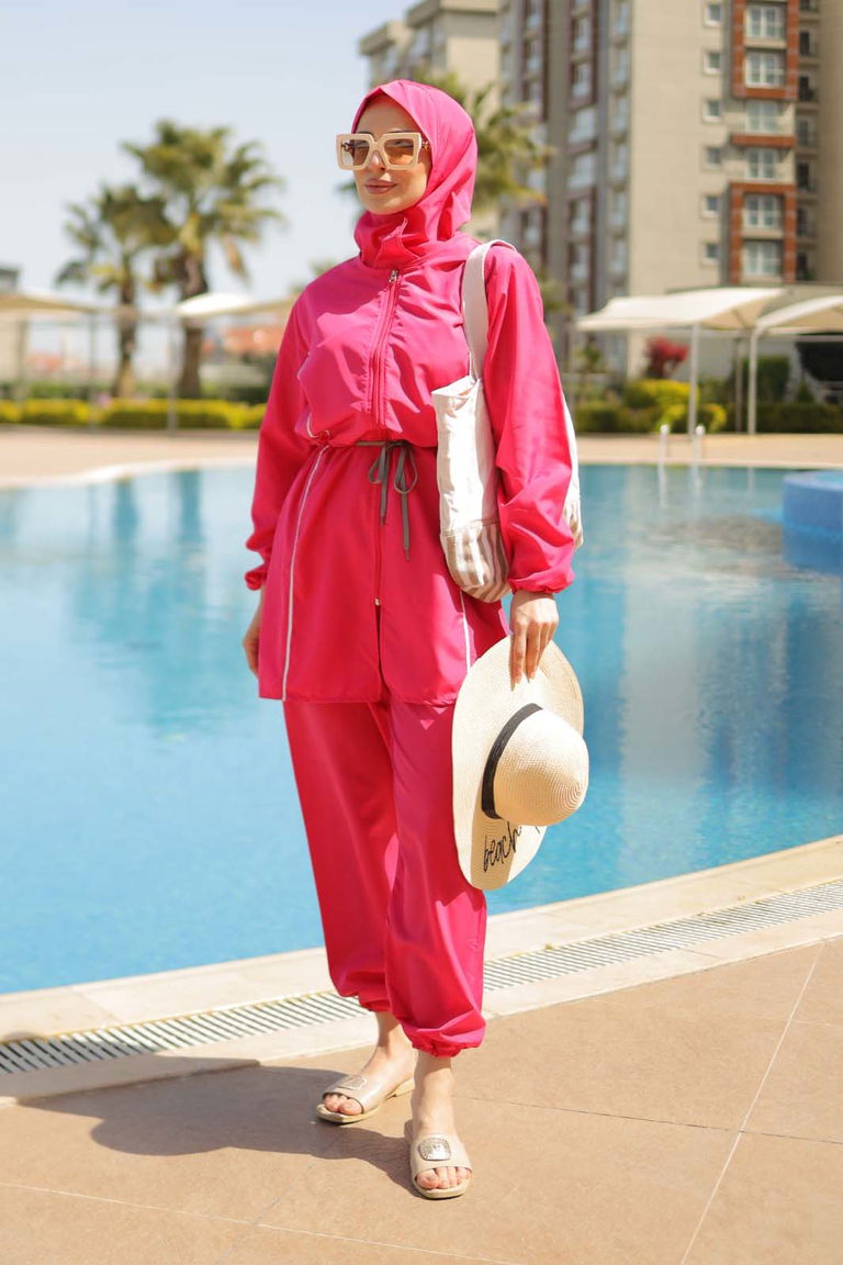 Tesettür Mayo Takımı Fusya - 27096 - TOFİSA