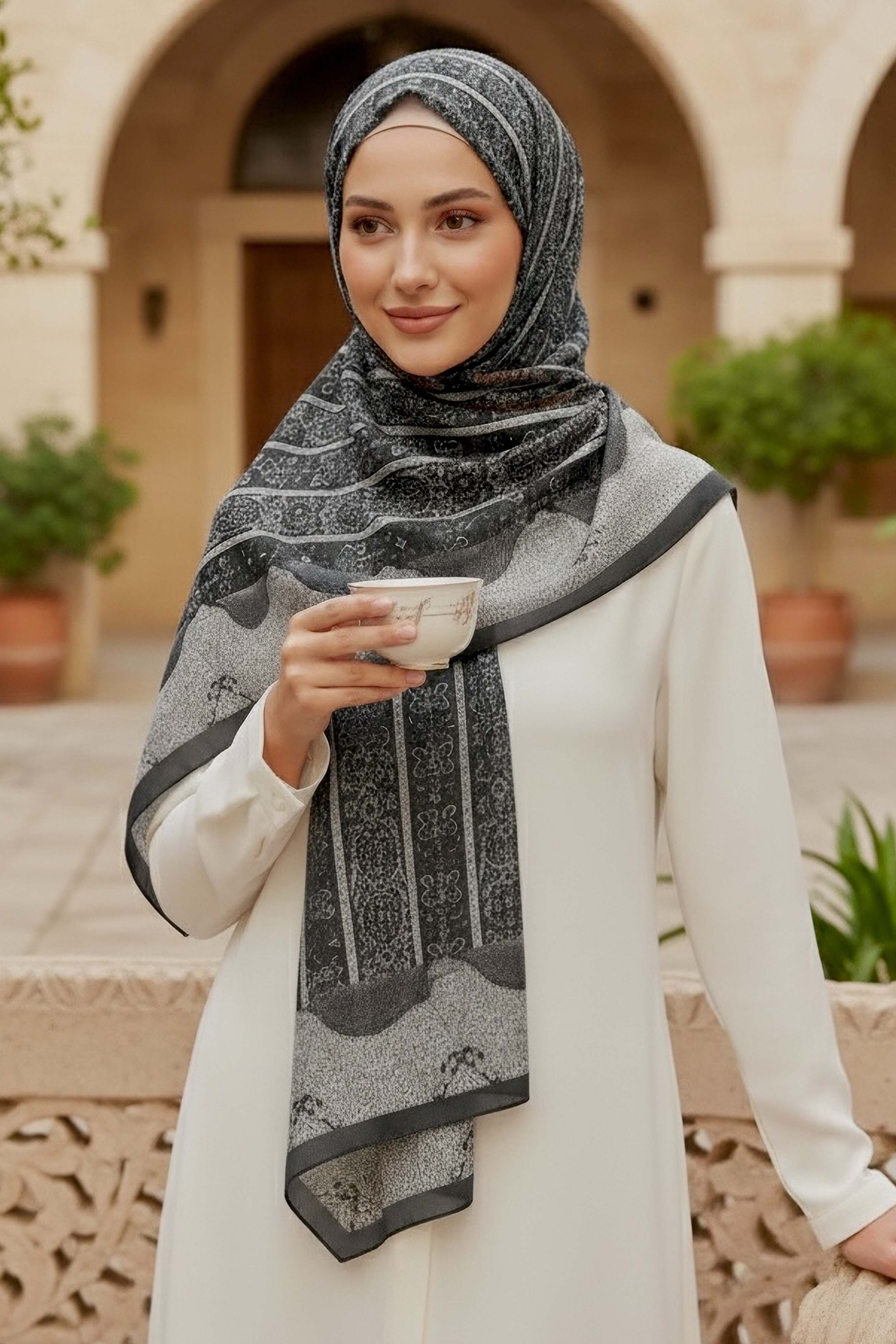 The Mystic Ethnica Serisi Pamuk Şal - 28110-ANTRASIT - 1