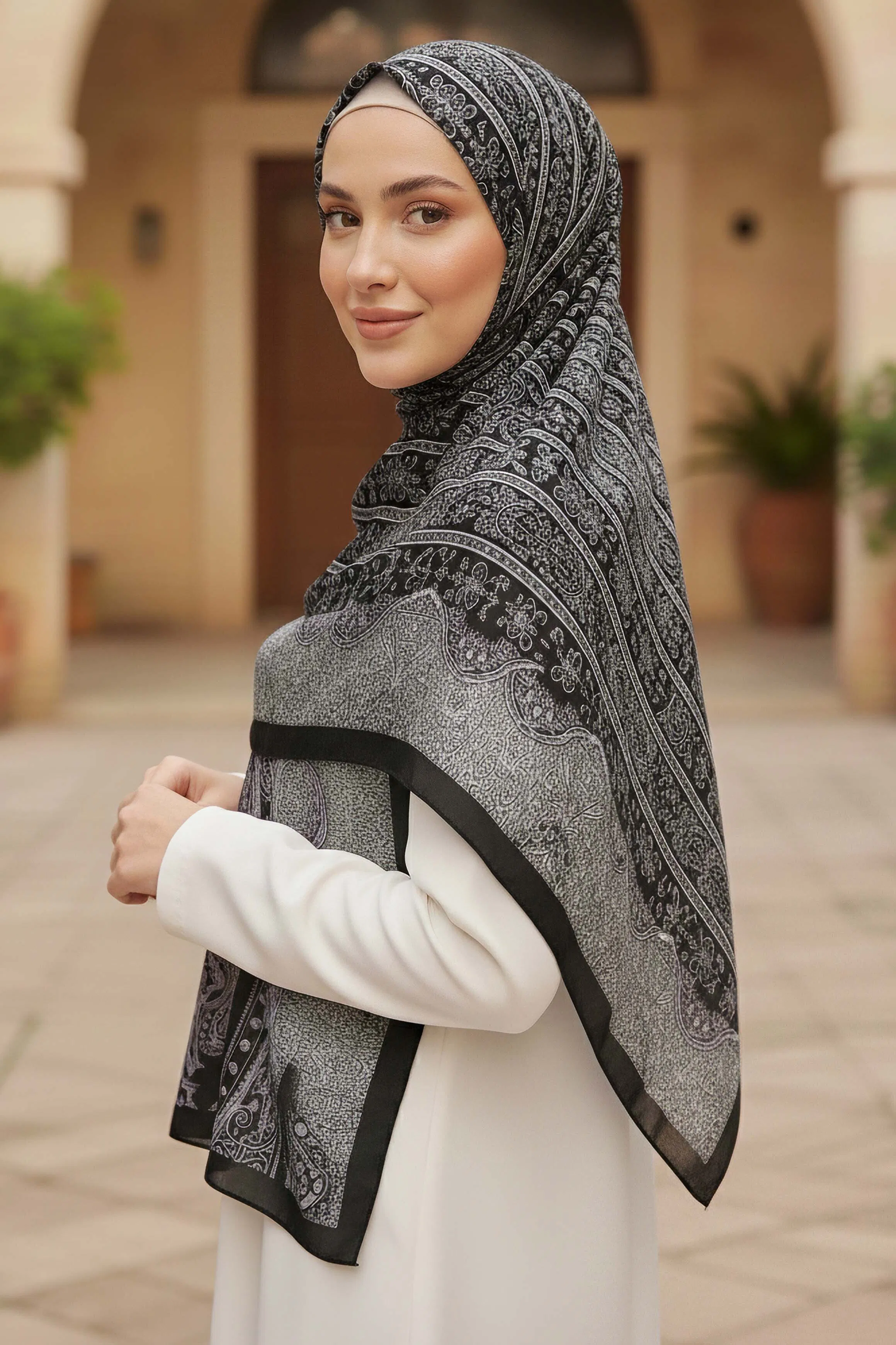 The Mystic Ethnica Serisi Pamuk Şal - 28110-ANTRASIT - 2