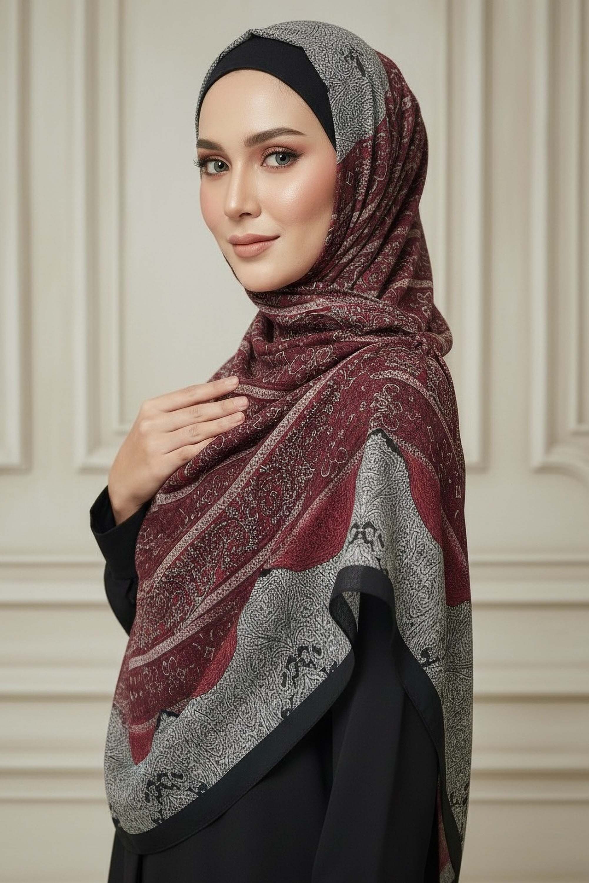 The Mystic Ethnica Serisi Pamuk Şal - 28110-BORDO - 2