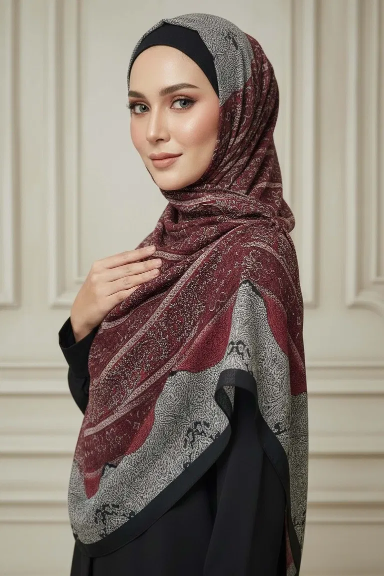 The Mystic Ethnica Serisi Pamuk Şal - 28110-BORDO - TOFİSA