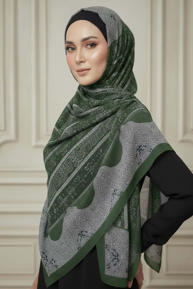 The Mystic Ethnica Serisi Pamuk Şal - 28110-HAKI - TOFİSA