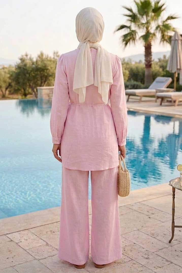 Toka Detaylı İkili Takım Pembe - 28513-PEMBE - 3