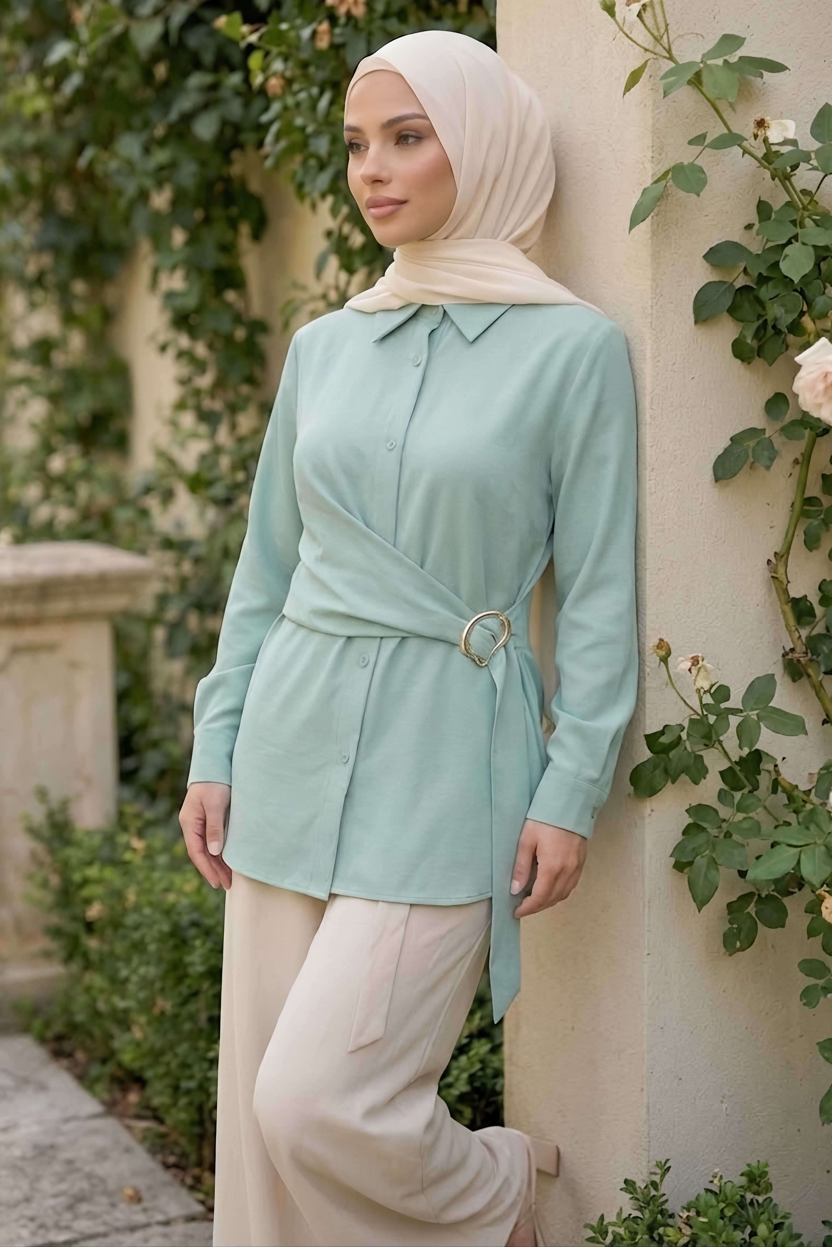 Toka Kuşak Detaylı Tunik Mint - 28728-MINT - 1