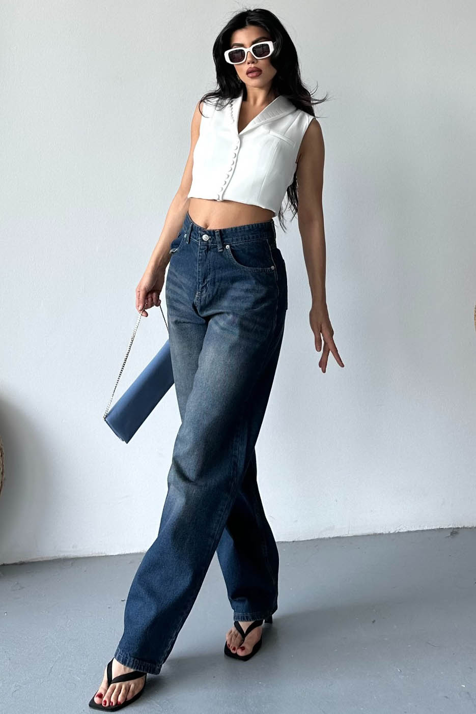 Tokalı Baggy Kot Pantolon Tint-kahve - 27297 - 3