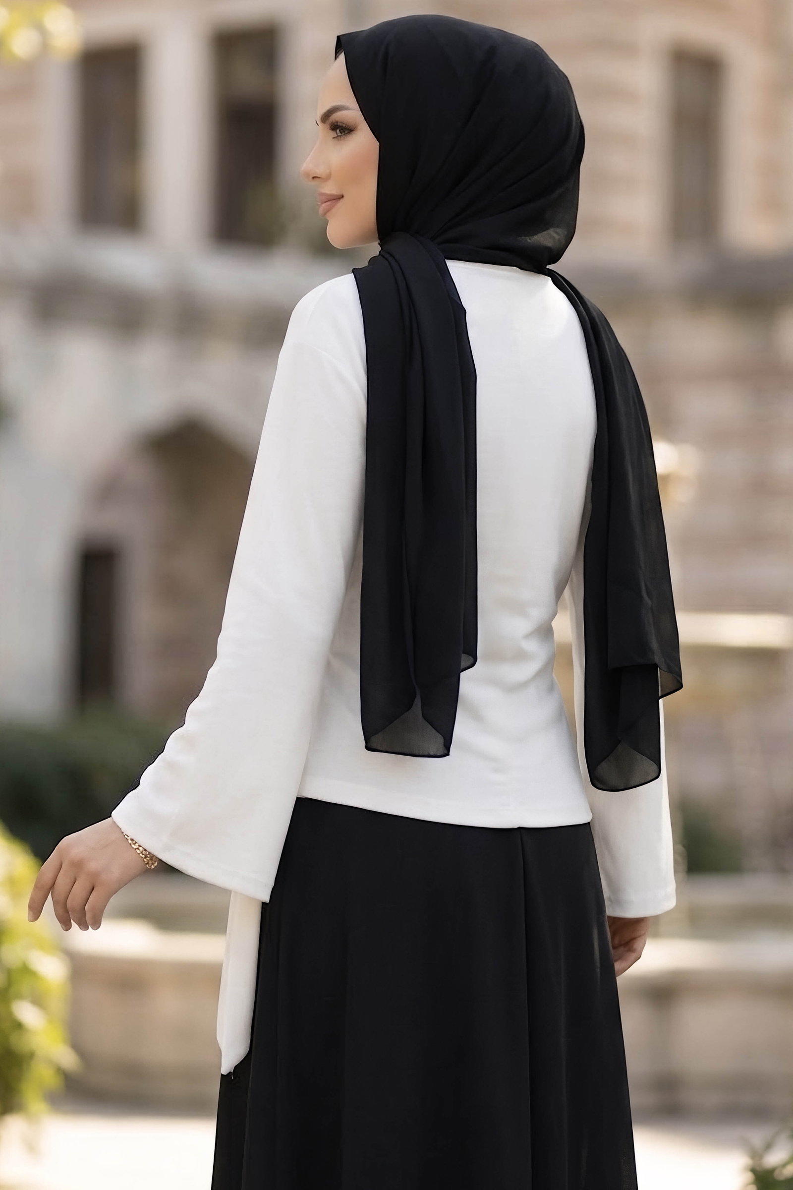 Tokalı Geniş Kollu Bluz Beyaz - 29008-BEYAZ - 3