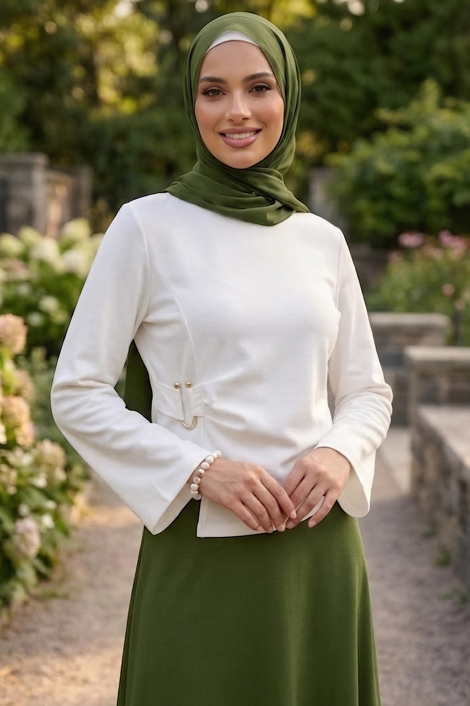 Tokalı Oysh Modal Bluz Beyaz - 28895-BEYAZ - 2