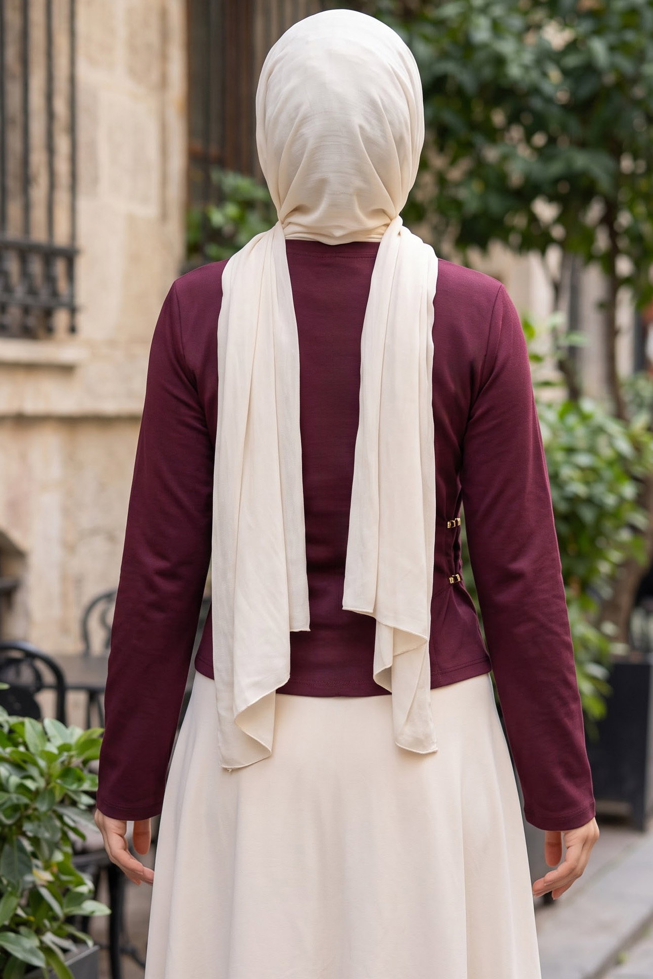 Tokalı Oysh Modal Bluz Bordo - 28895-BORDO - 3