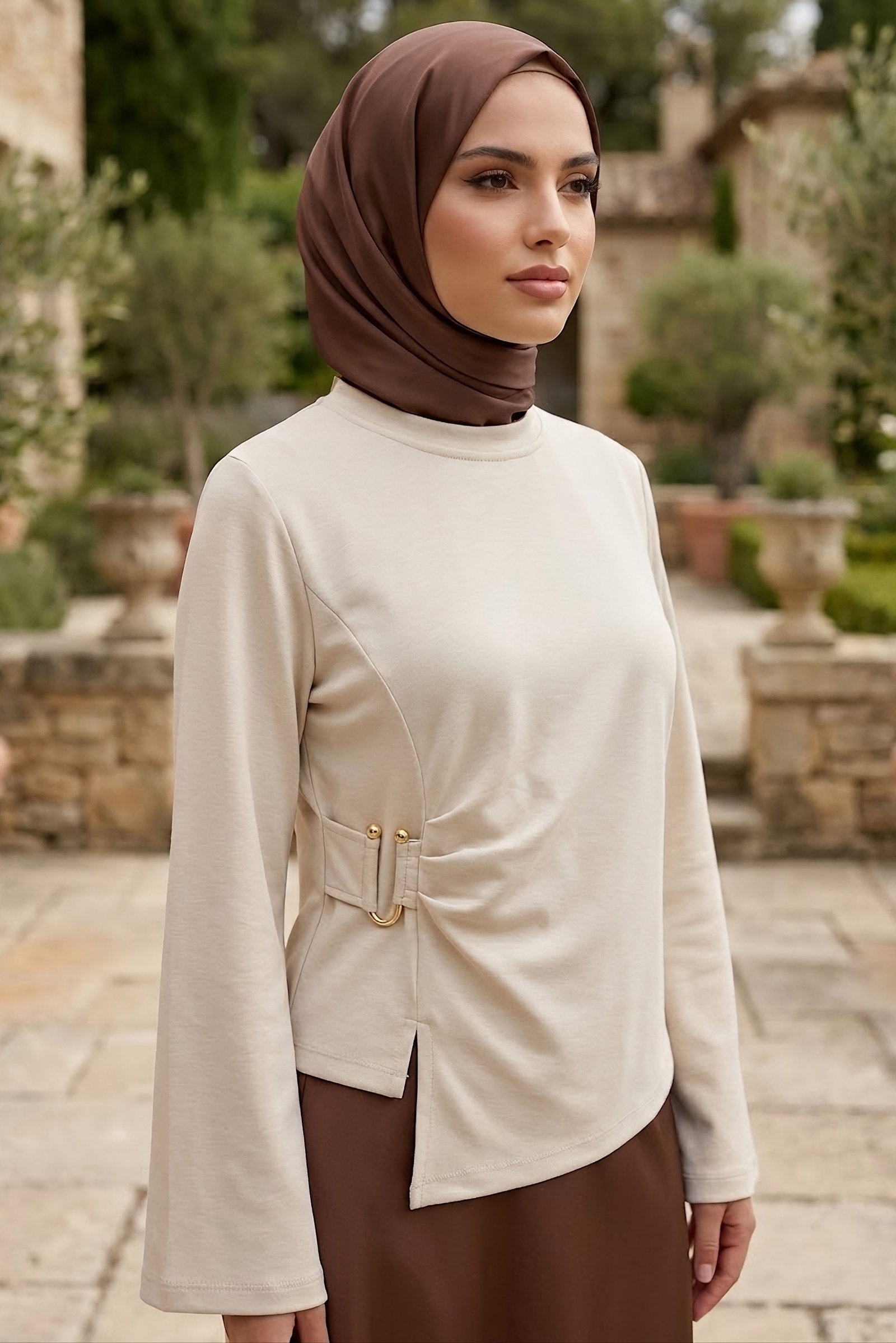 Tokalı Oysh Modal Bluz Krem - 28895-KREM - 1