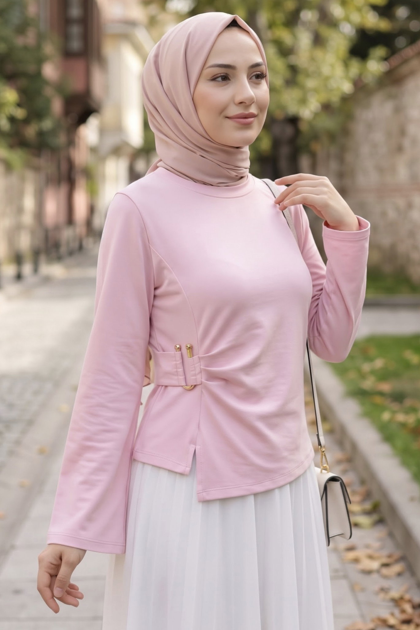 Tokalı Oysh Modal Bluz Pembe - 28895-PEMBE - 2