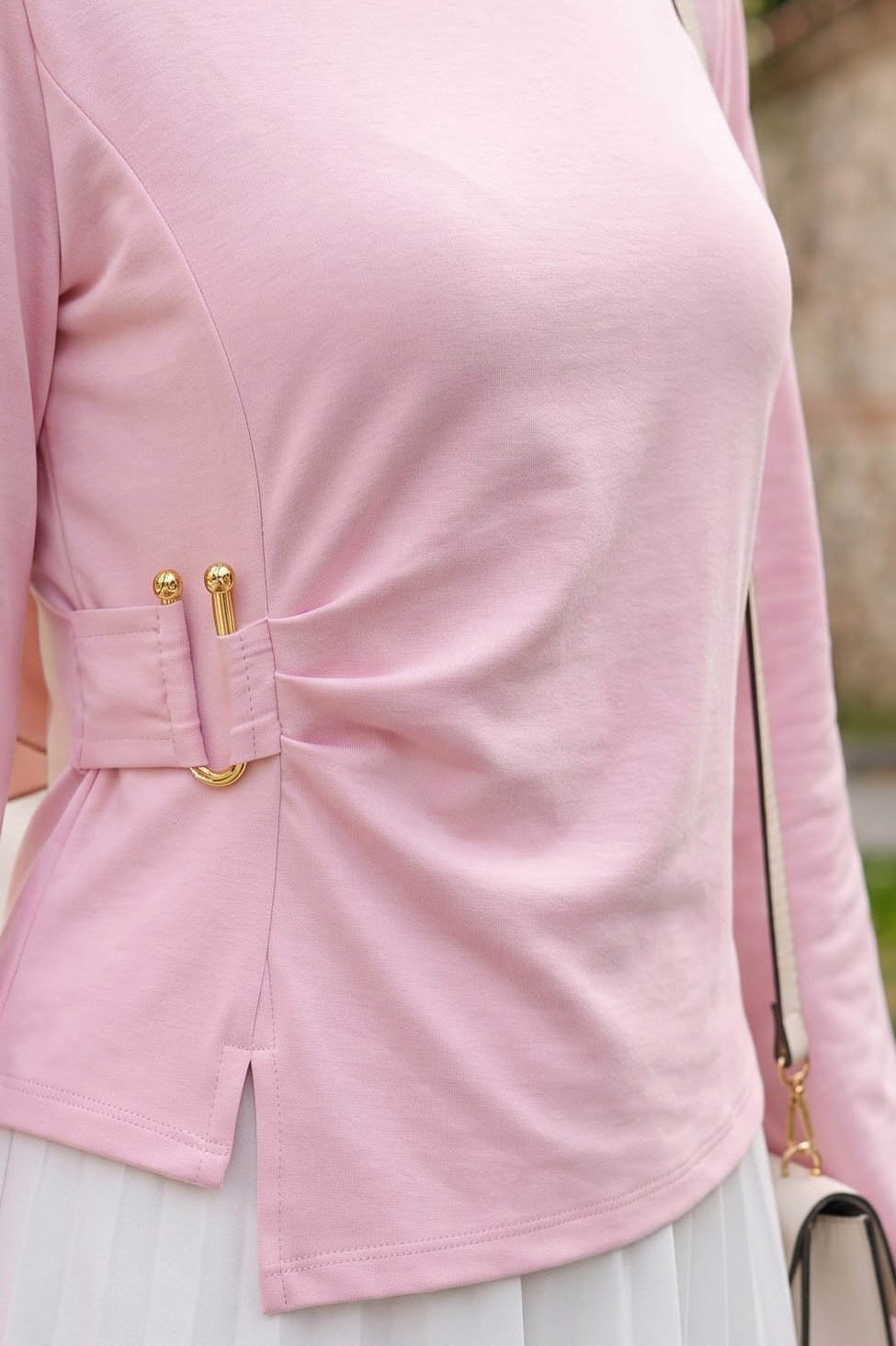 Tokalı Oysh Modal Bluz Pembe - 28895-PEMBE - 3