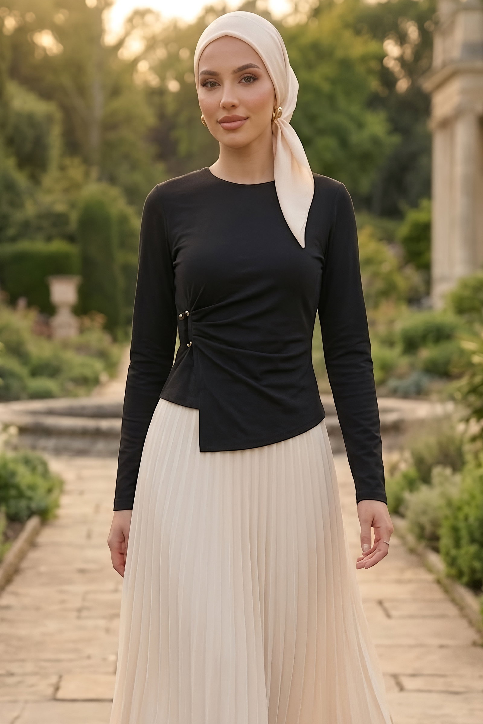 Tokalı Oysh Modal Bluz Siyah - 28895-SIYAH - 2