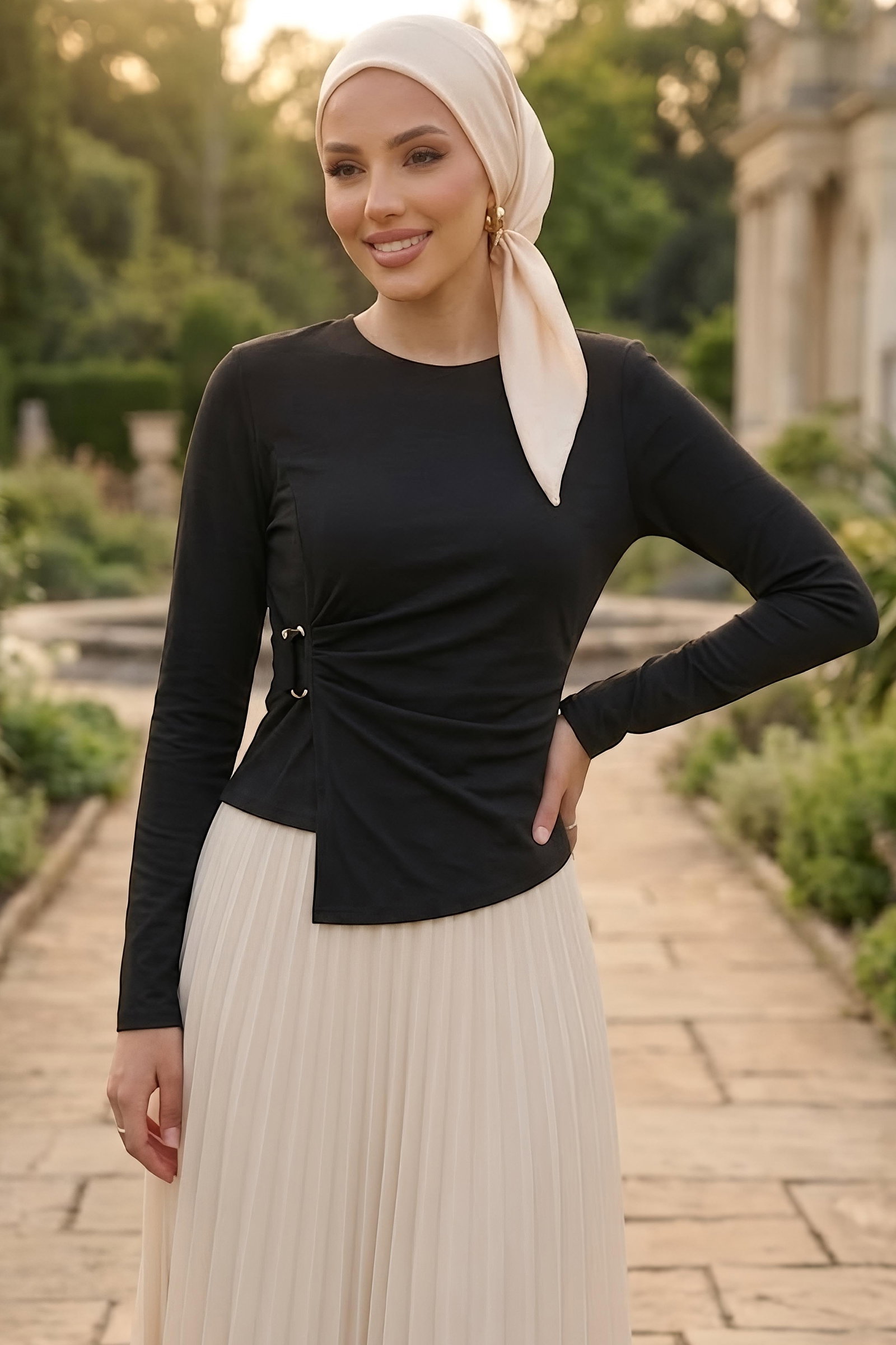 Tokalı Oysh Modal Bluz Siyah - 28895-SIYAH - 3
