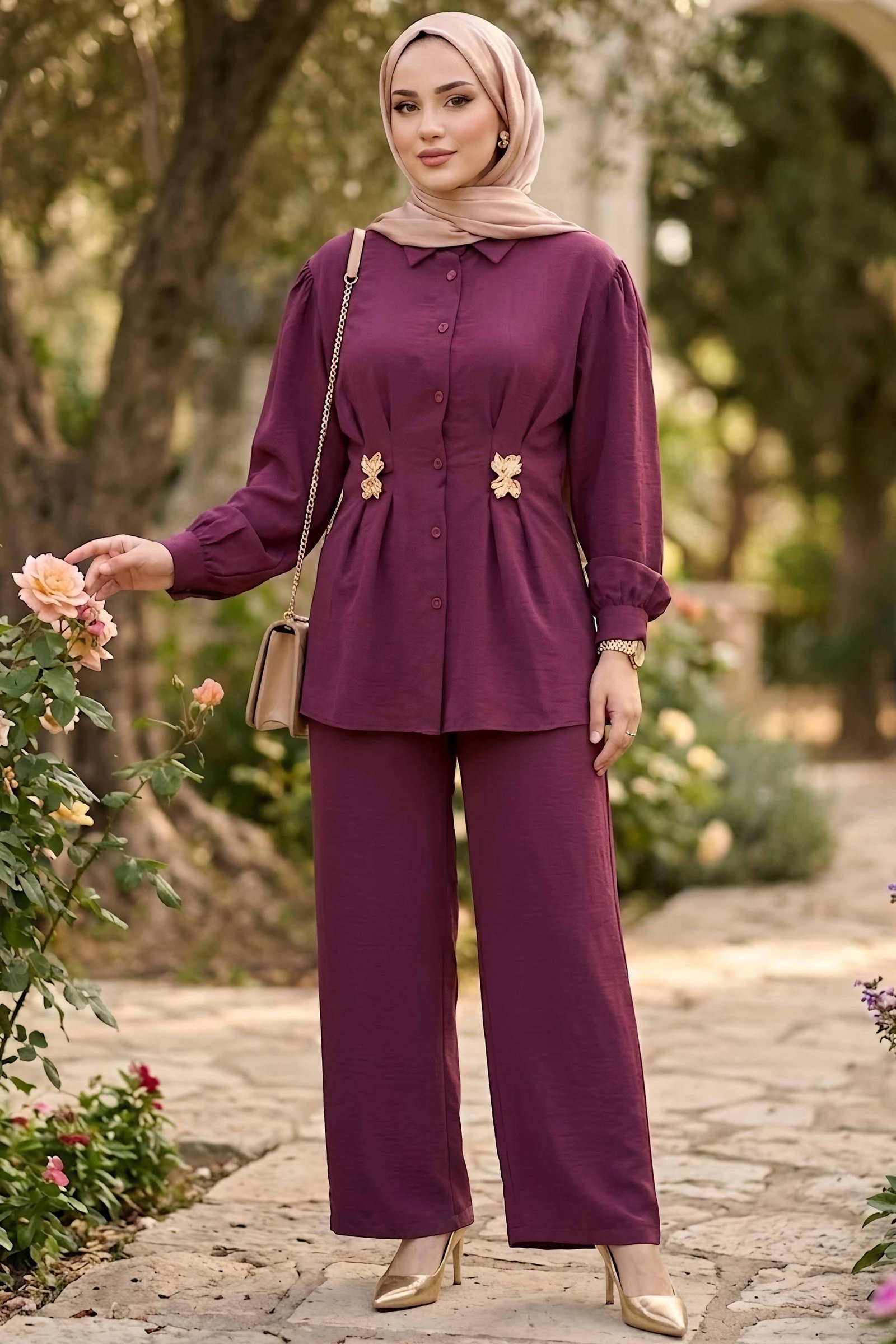 Toklı Kupra İkili Takım Bordo - 28983-BORDO - 1