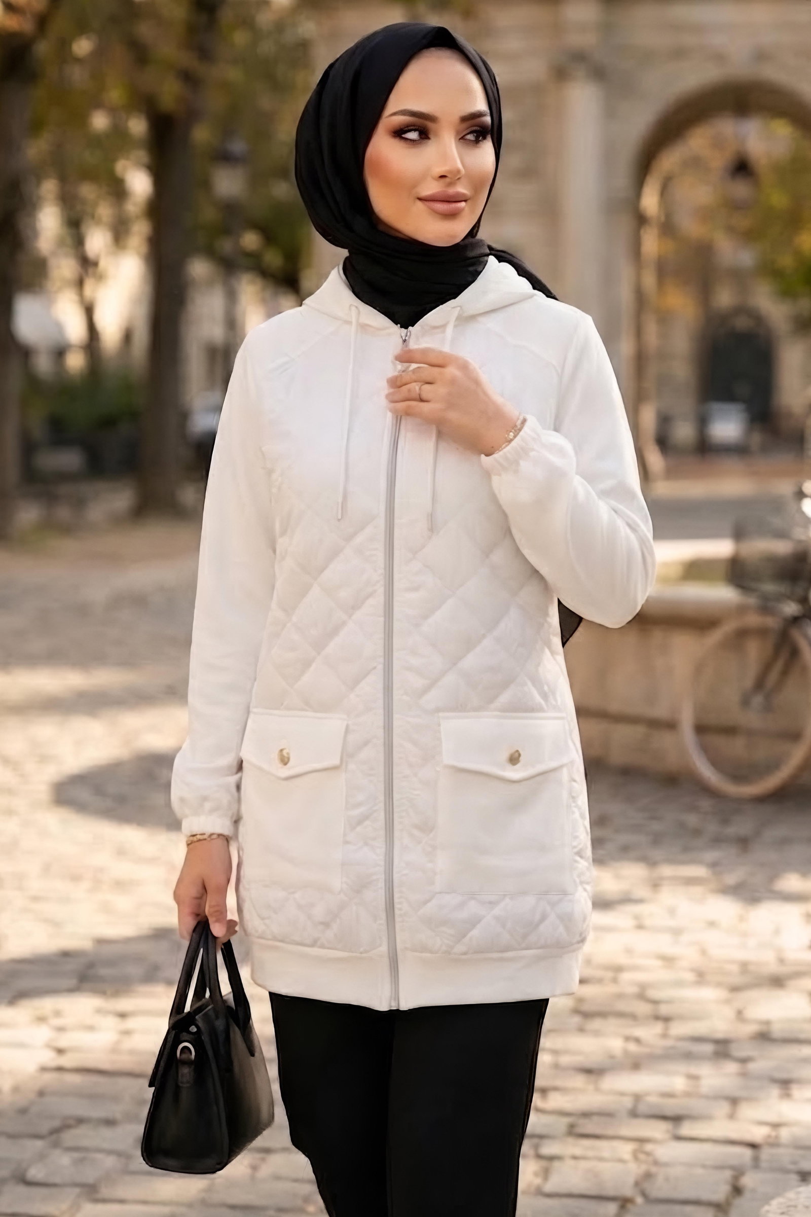 Torba Cepli Kapitone Mont Beyaz - 28987-BEYAZ - 2