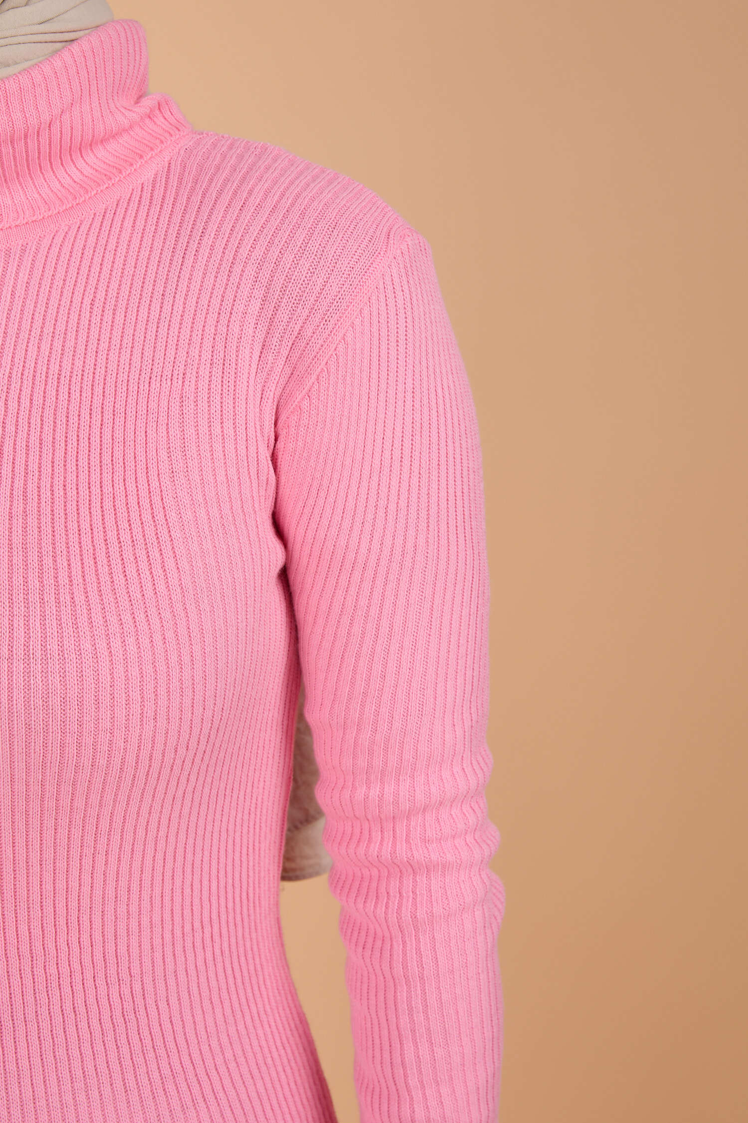 Triko Elbise - 27752-PEMBE - 4