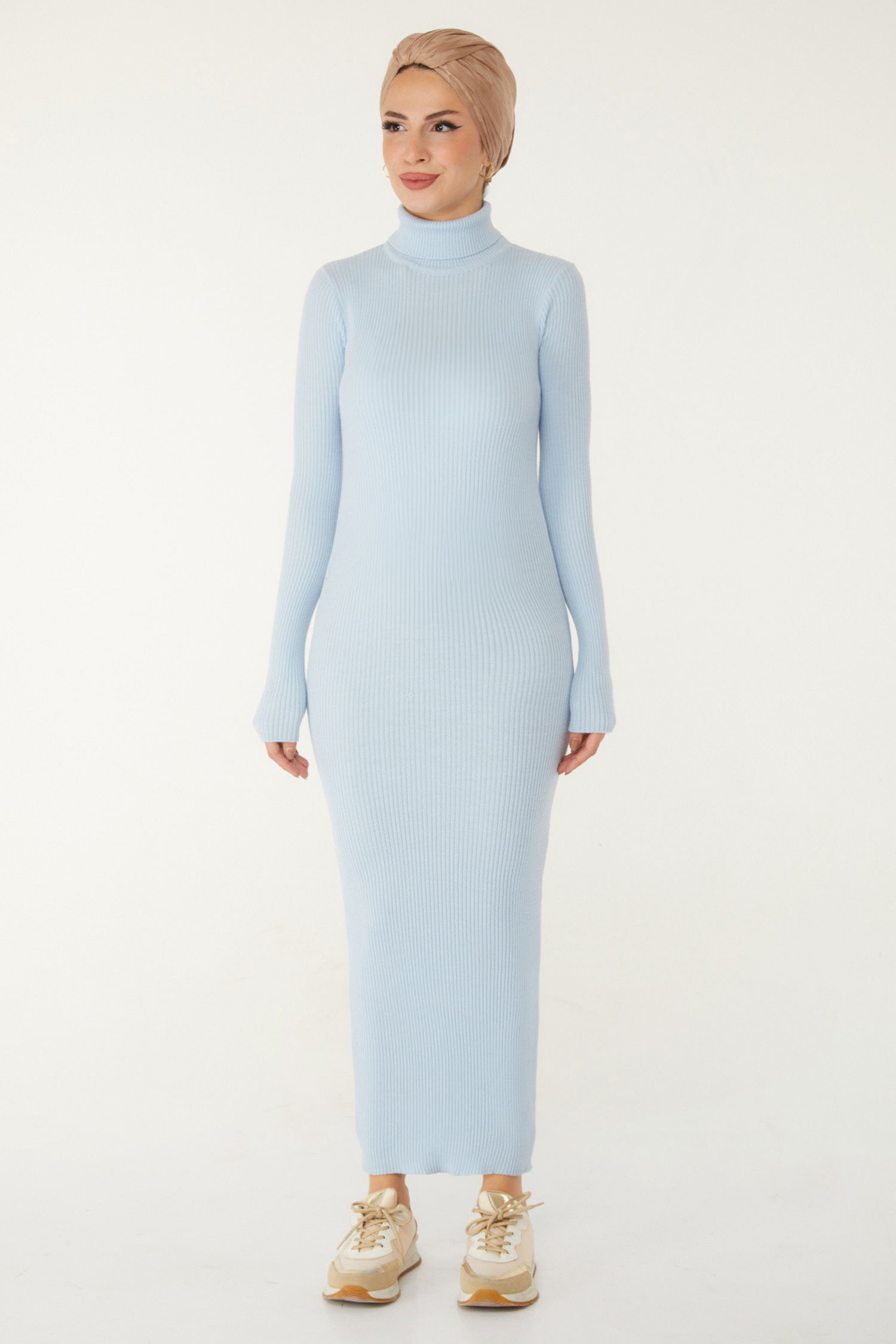 Triko Elbise - 27754-BEBE-MAVI - 4