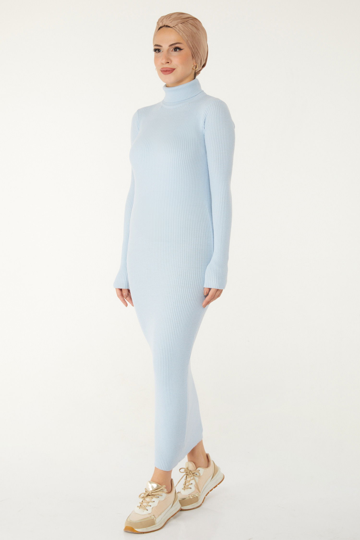 Triko Elbise - 27754-BEBE-MAVI - 3