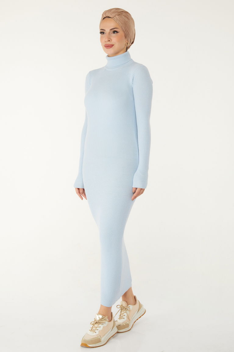 Triko Elbise - 27754-BEBE-MAVI - TOFİSA