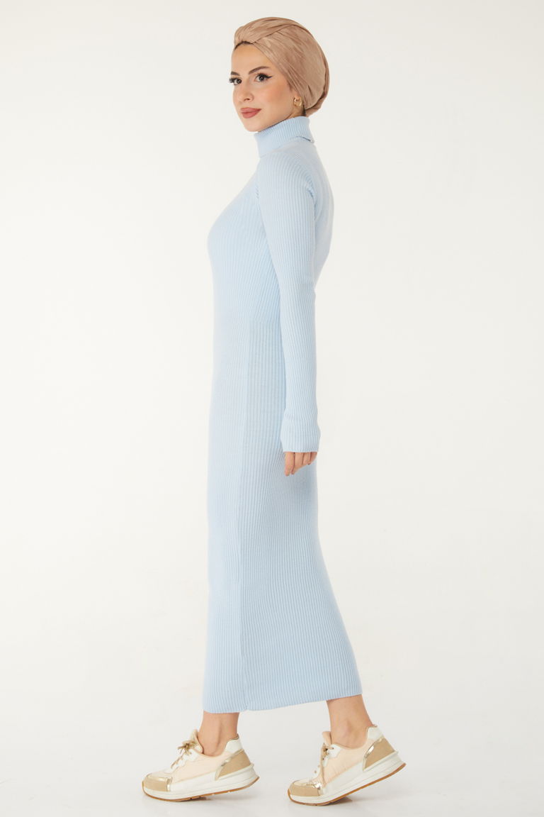 Triko Elbise - 27754-BEBE-MAVI - TOFİSA