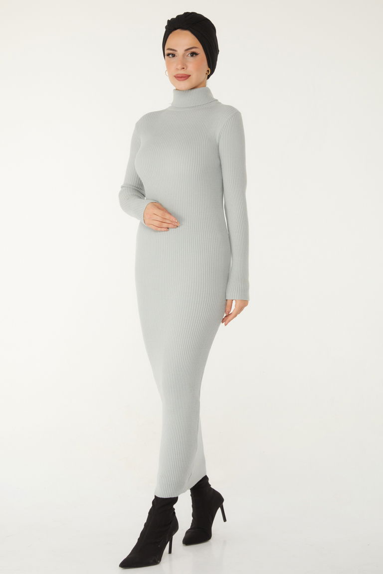 Triko Elbise - 27754-GRI - TOFİSA