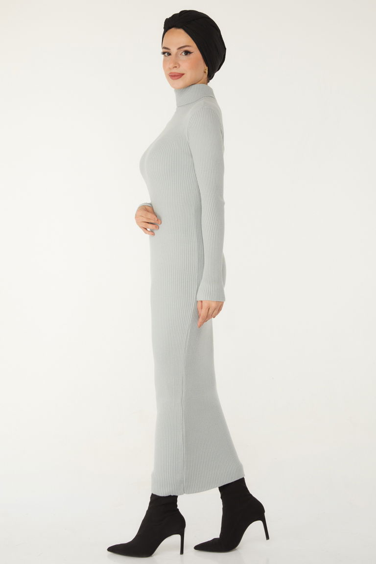 Triko Elbise - 27754-GRI - TOFİSA