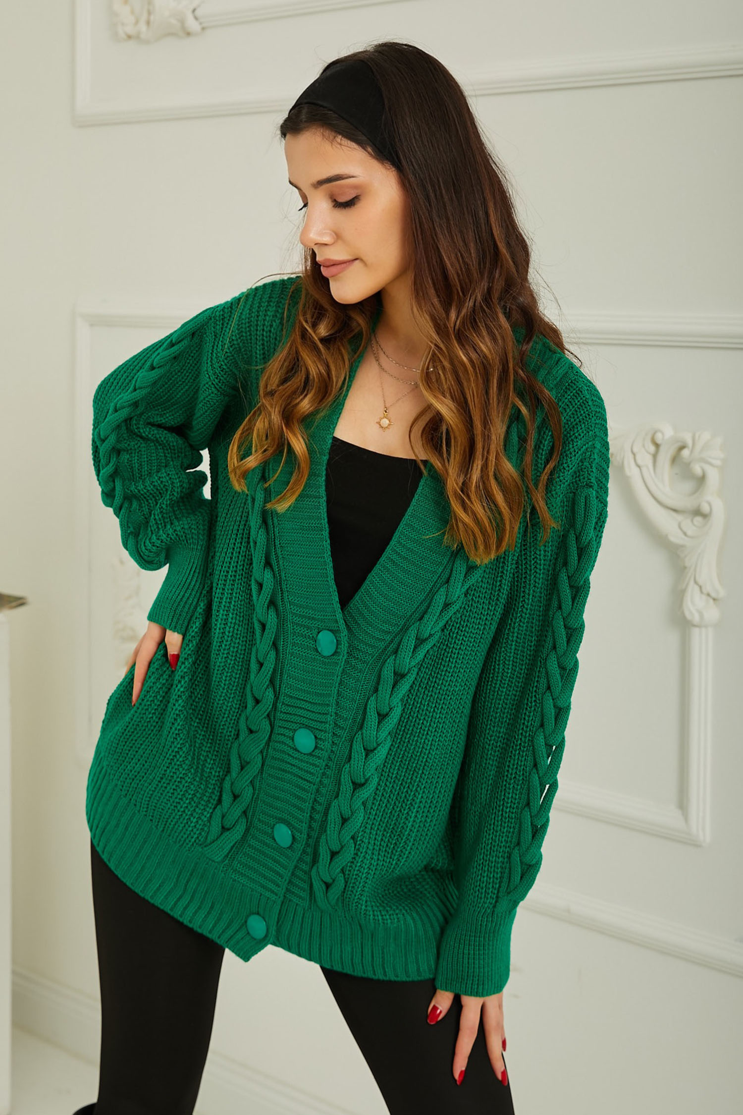 Triko Hırka Yesil - 26744 - 2