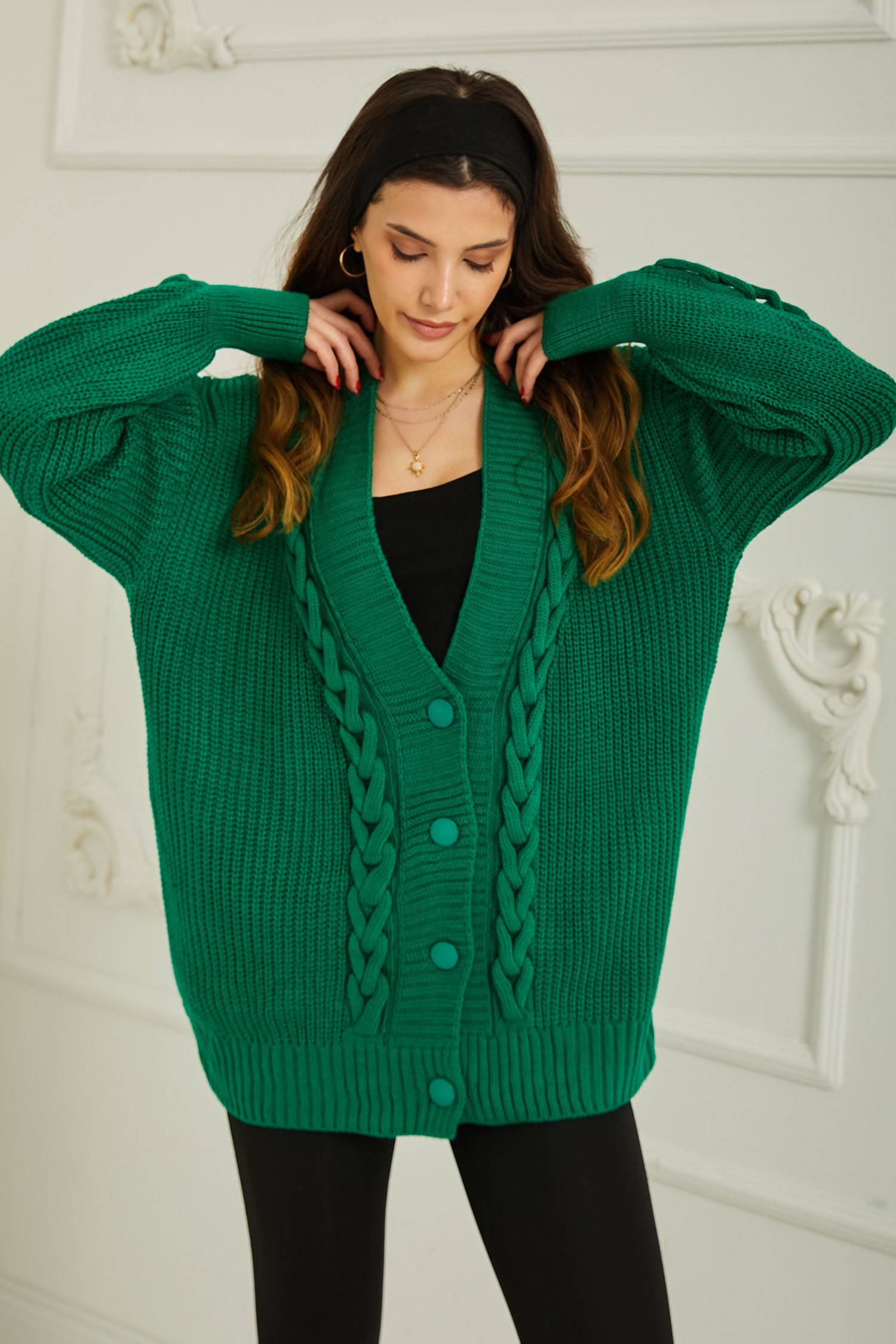 Triko Hırka Yesil - 26744 - 3
