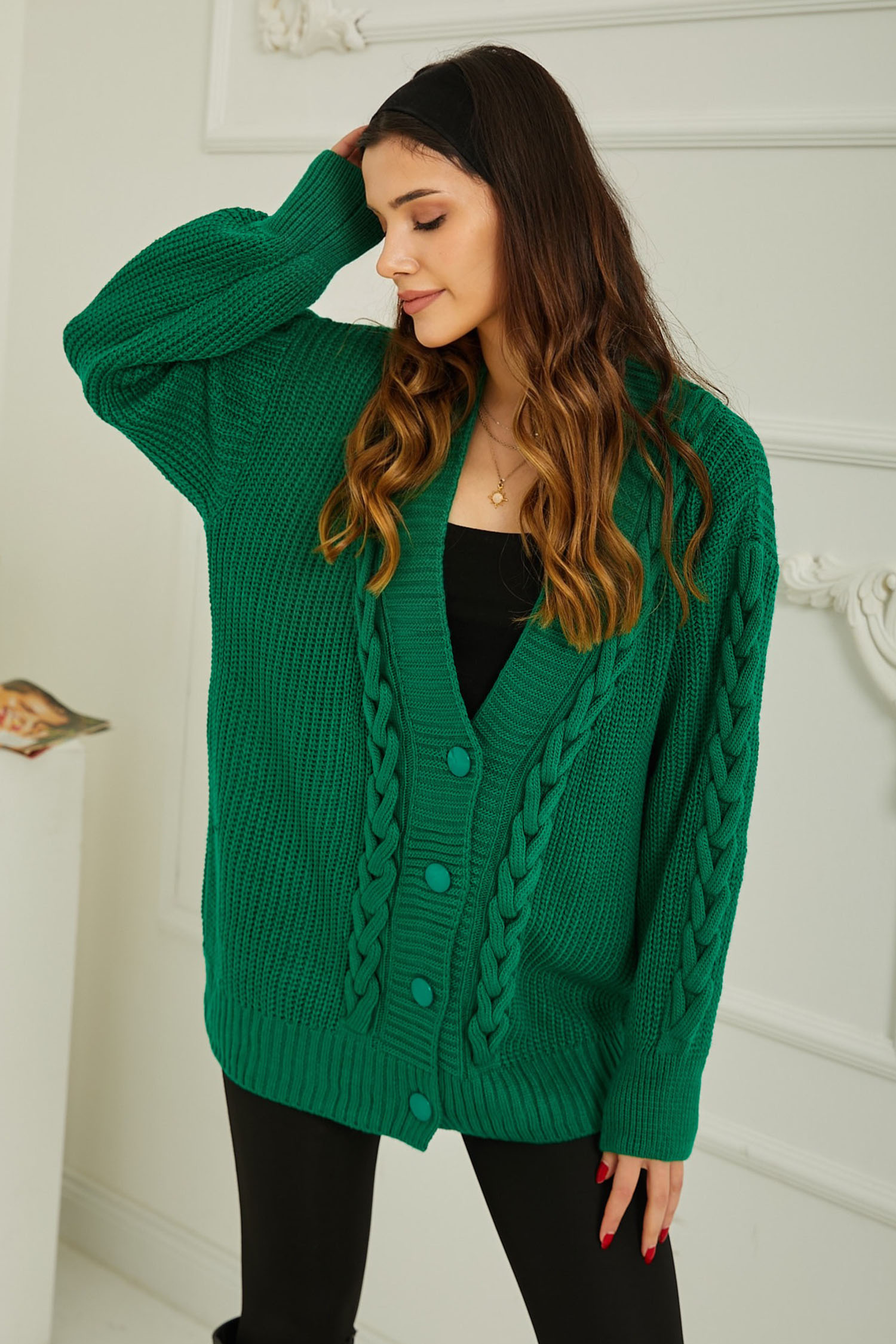 Triko Hırka Yesil - 26744 - 4